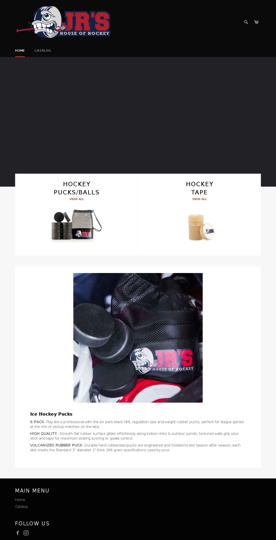 jrshouseofhockey.com — Shopify storefront screenshot