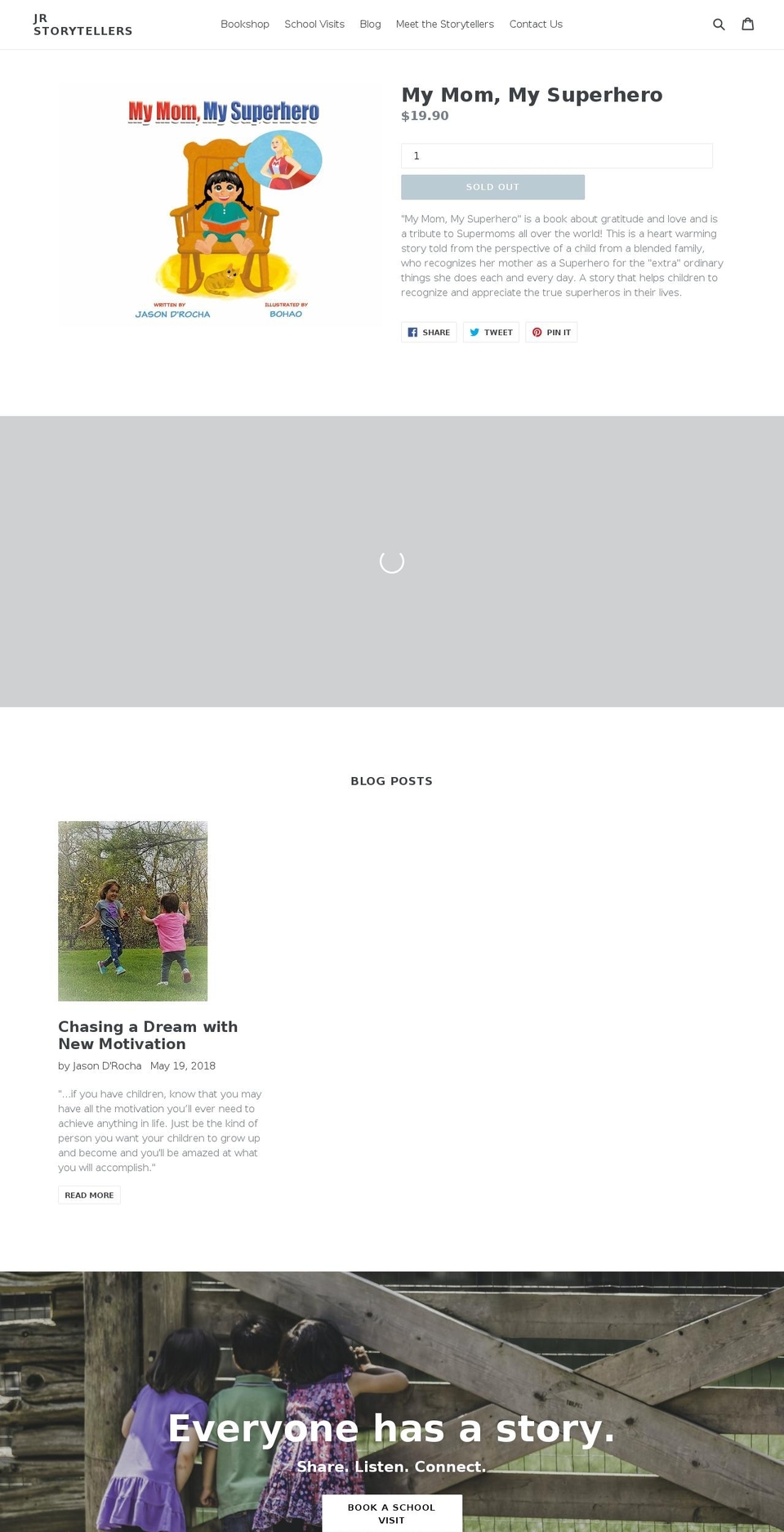 jrstorytellers.com shopify website screenshot