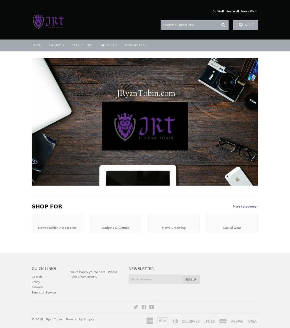 jryantobin.store shopify website screenshot