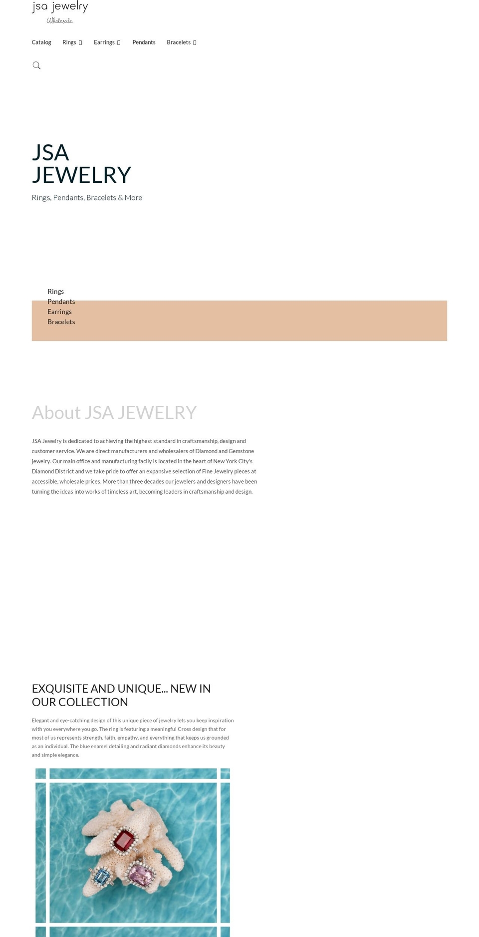 jsajewelrynyc.com shopify website screenshot