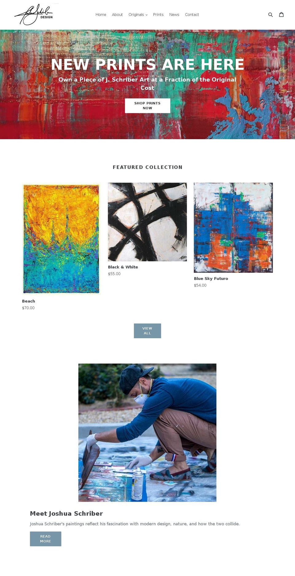 jschriberdesign.com — Shopify storefront screenshot