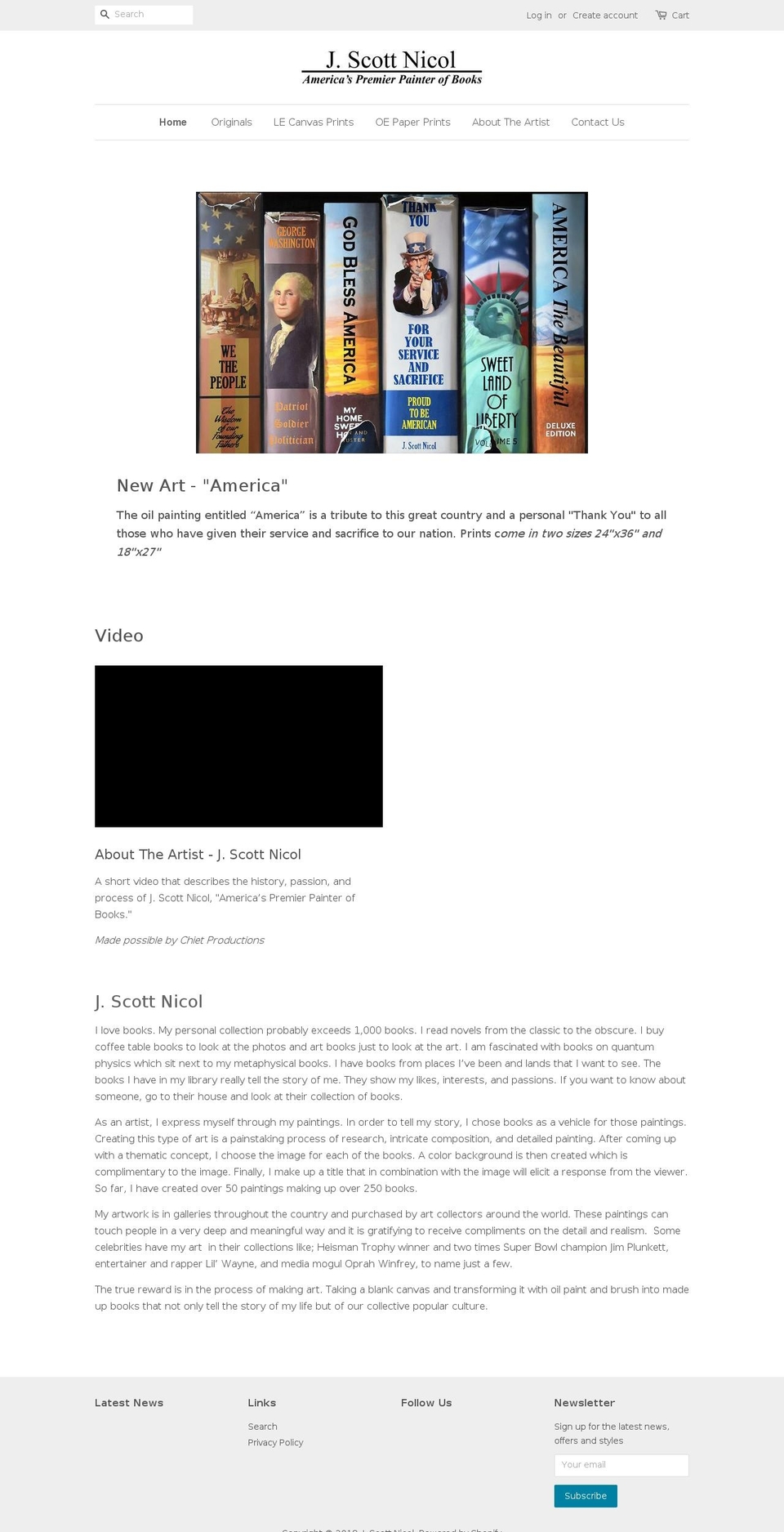 jscottnicol.com — Shopify storefront screenshot
