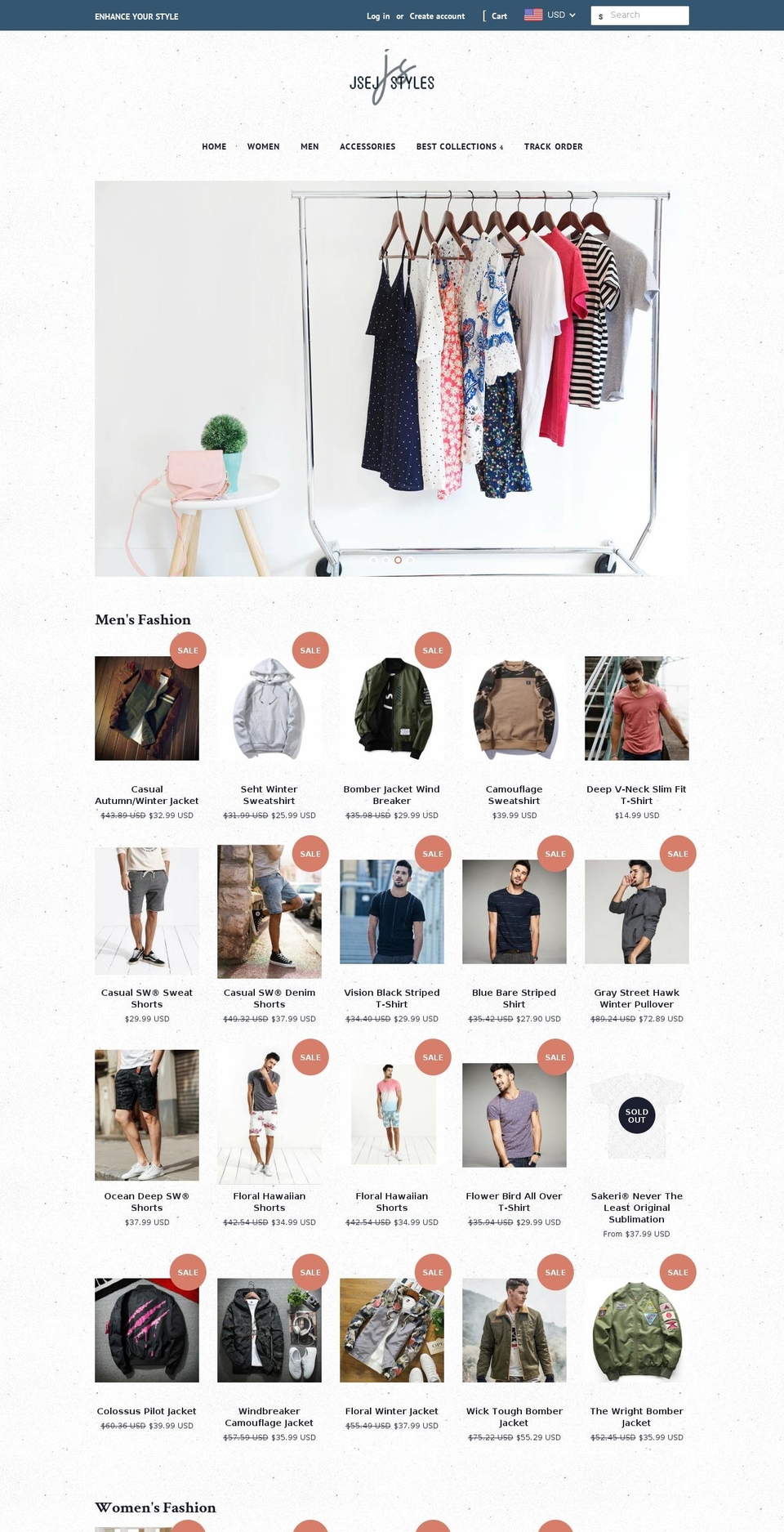 jsej-styles.com shopify website screenshot
