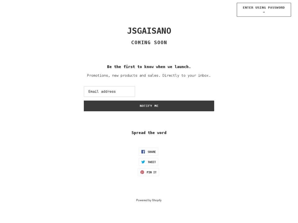 jsgaisano.com shopify website screenshot