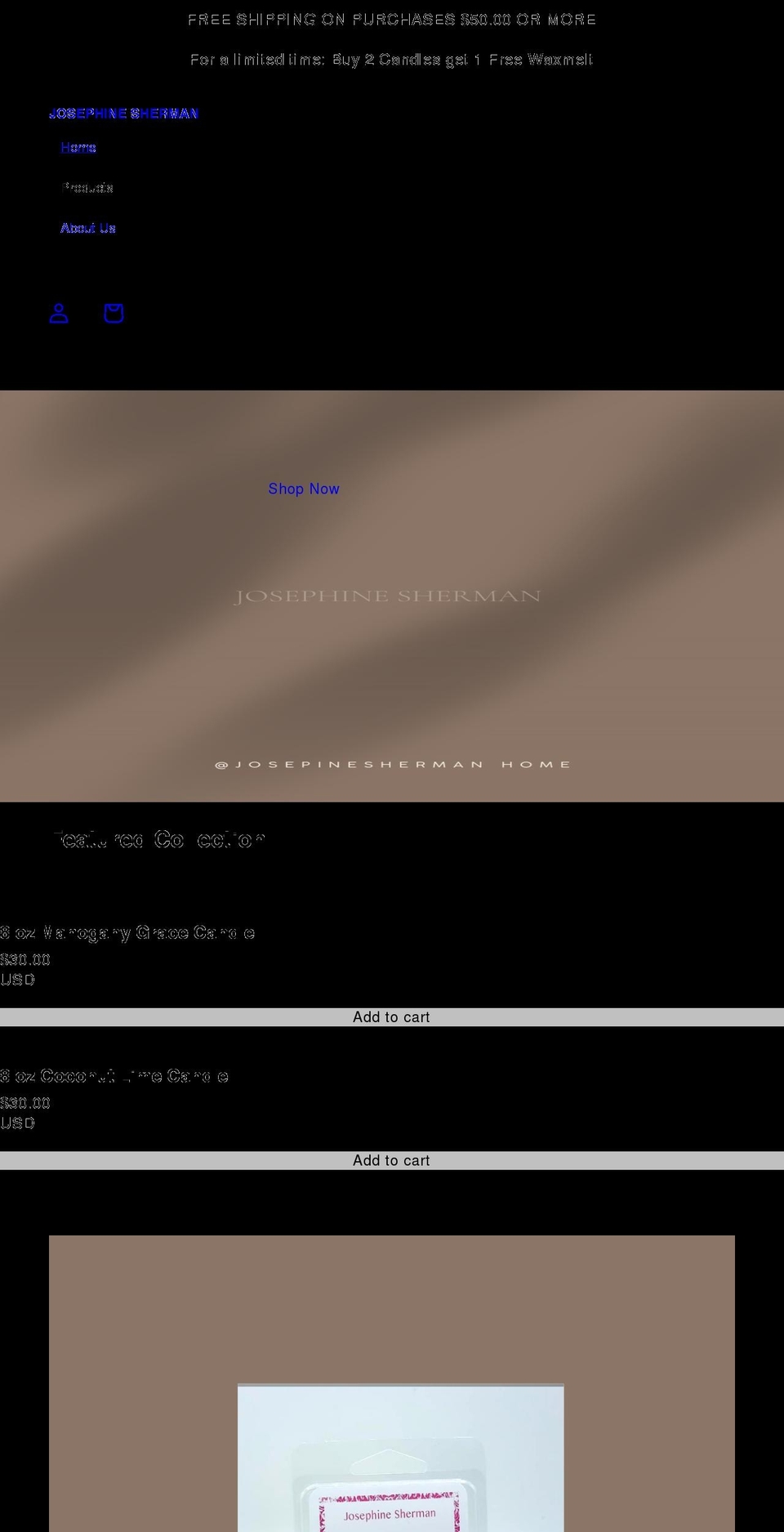 jsghomegoods.com shopify website screenshot