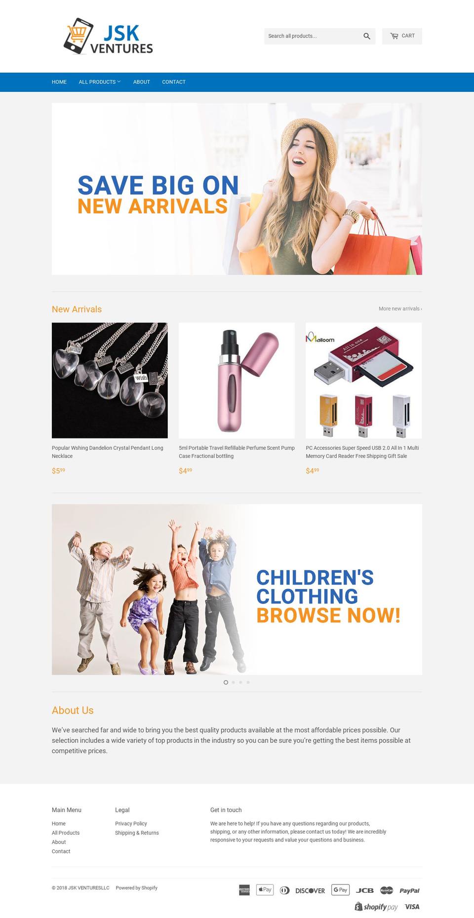 jskventuresllc.com — Shopify storefront screenshot