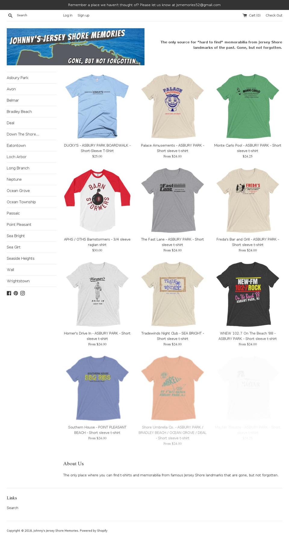 jsmemories.com shopify website screenshot