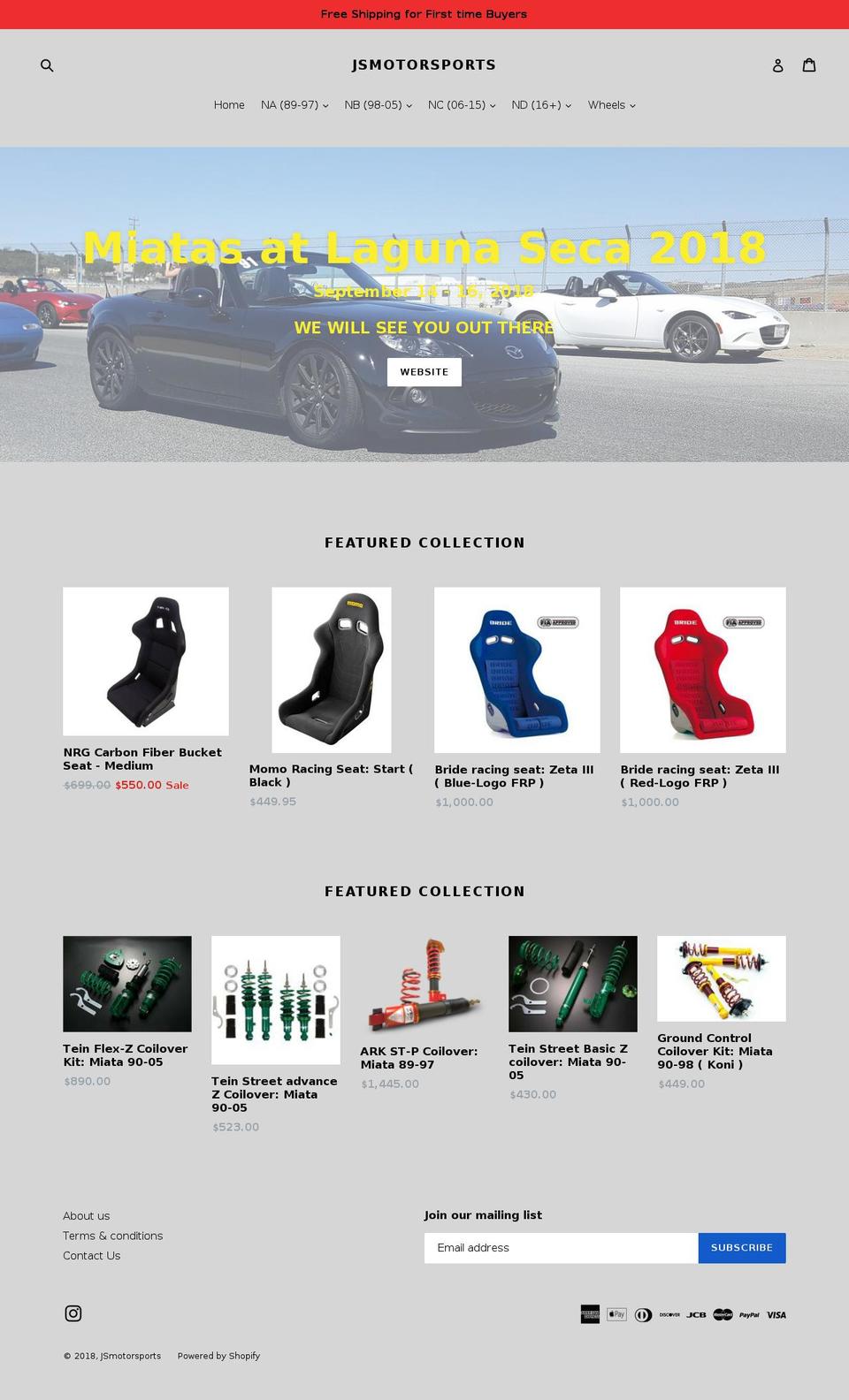 jsmsports.com — Shopify storefront screenshot