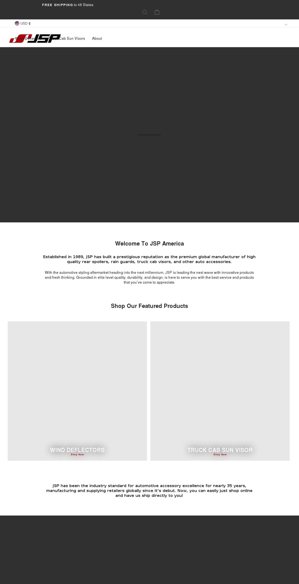 jspamerica.com shopify website screenshot