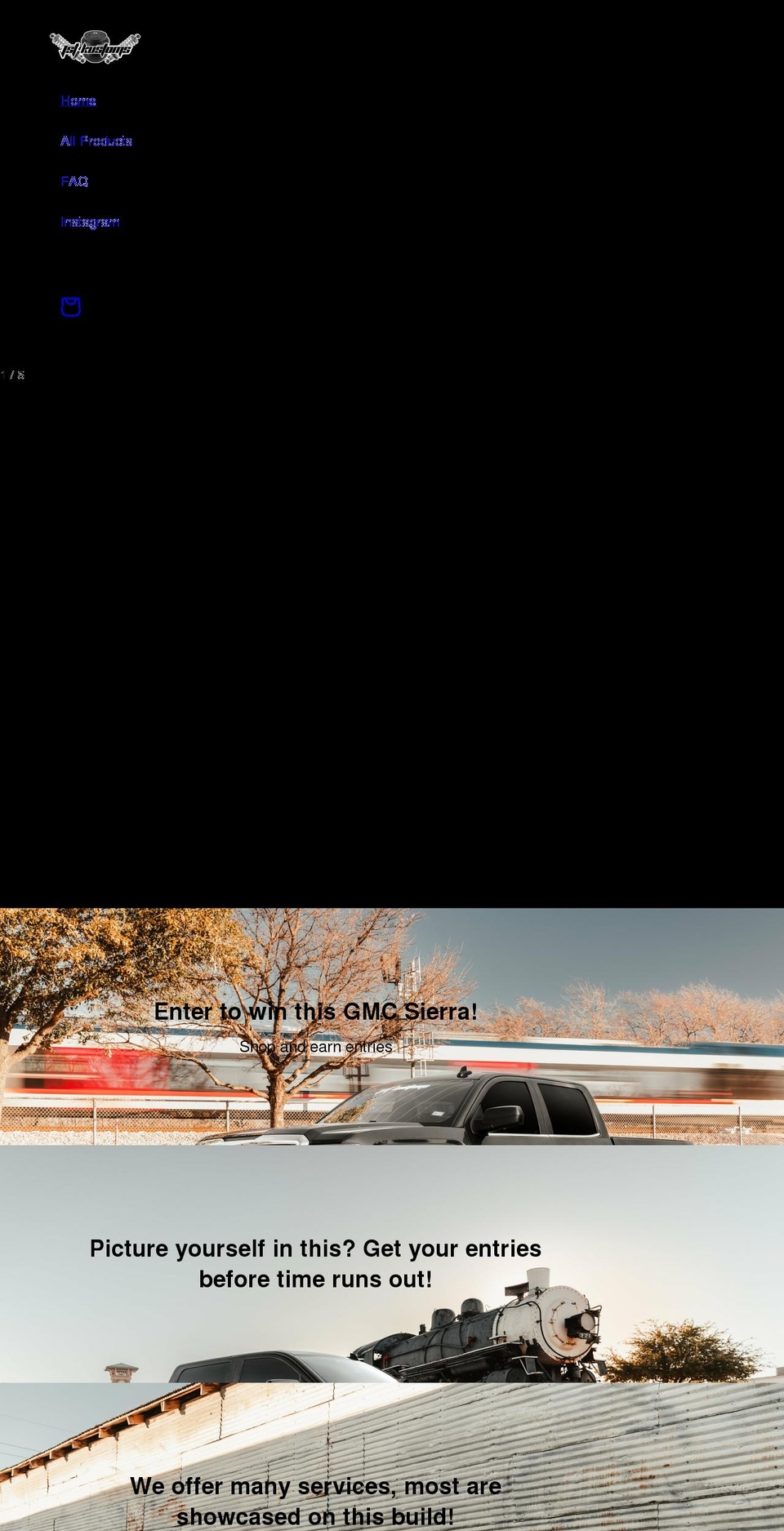 jstkustoms.com shopify website screenshot