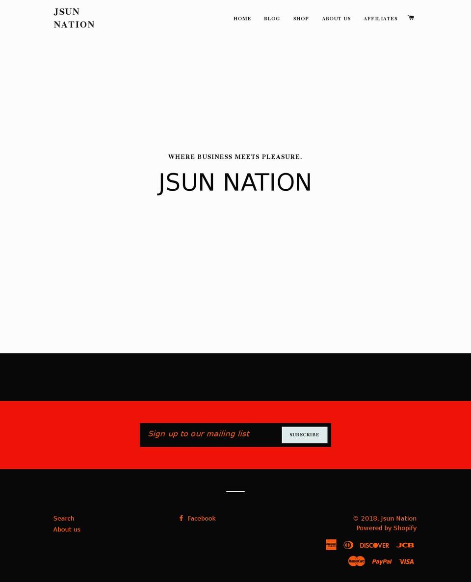 jsunnation.com shopify website screenshot