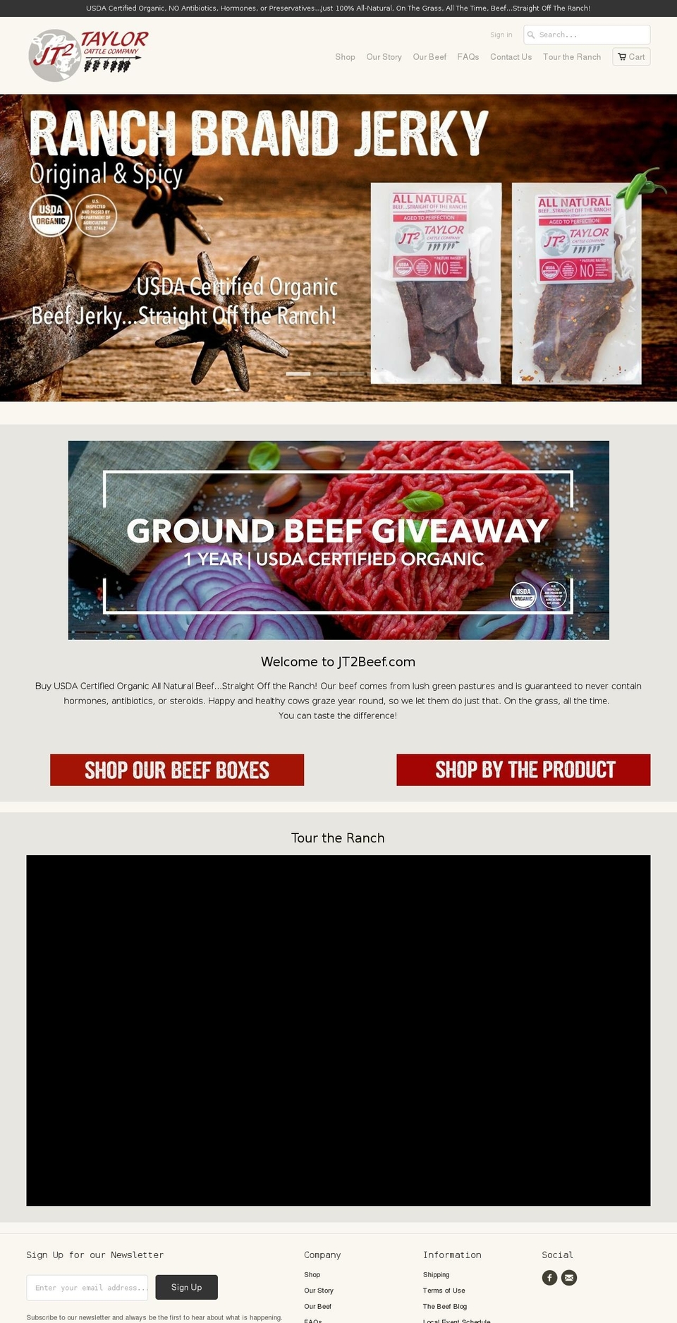 jt2beef.com shopify website screenshot