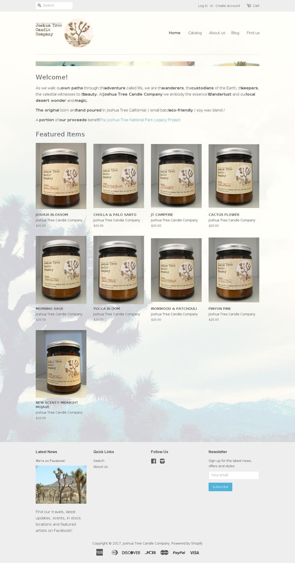 jtcandle.com shopify website screenshot