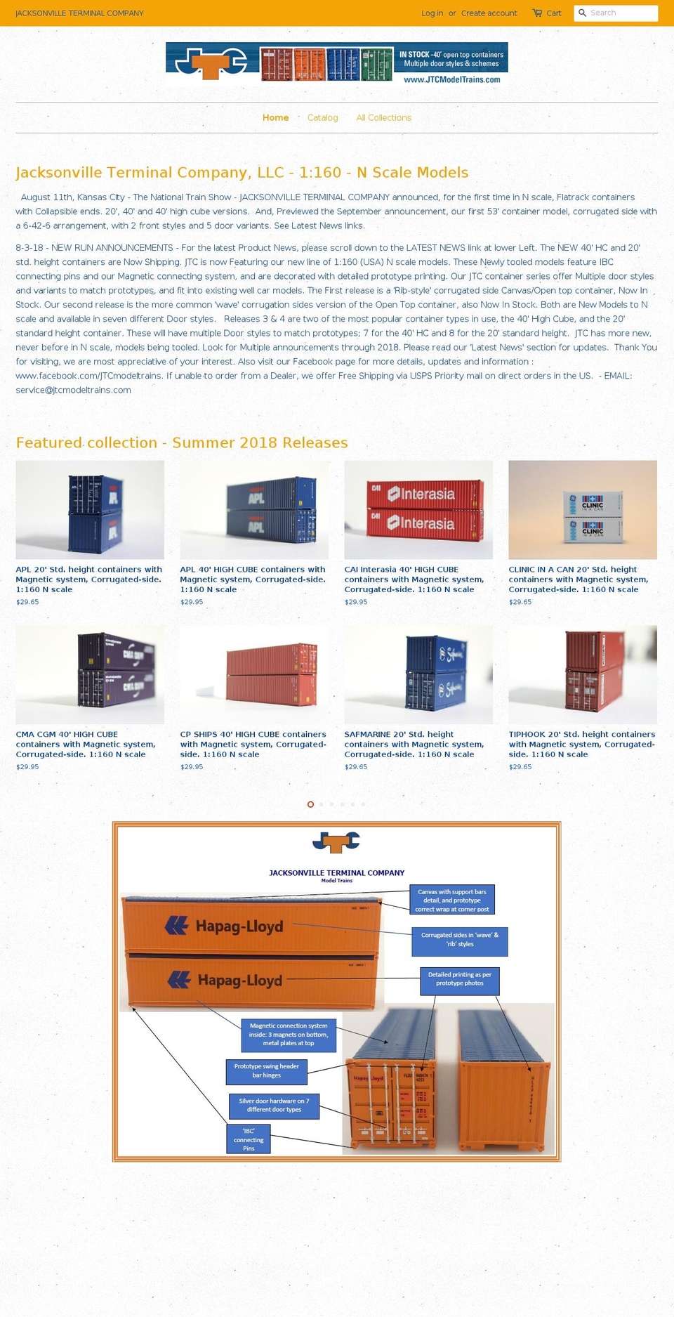 jtcmodeltrains.com — Shopify storefront screenshot