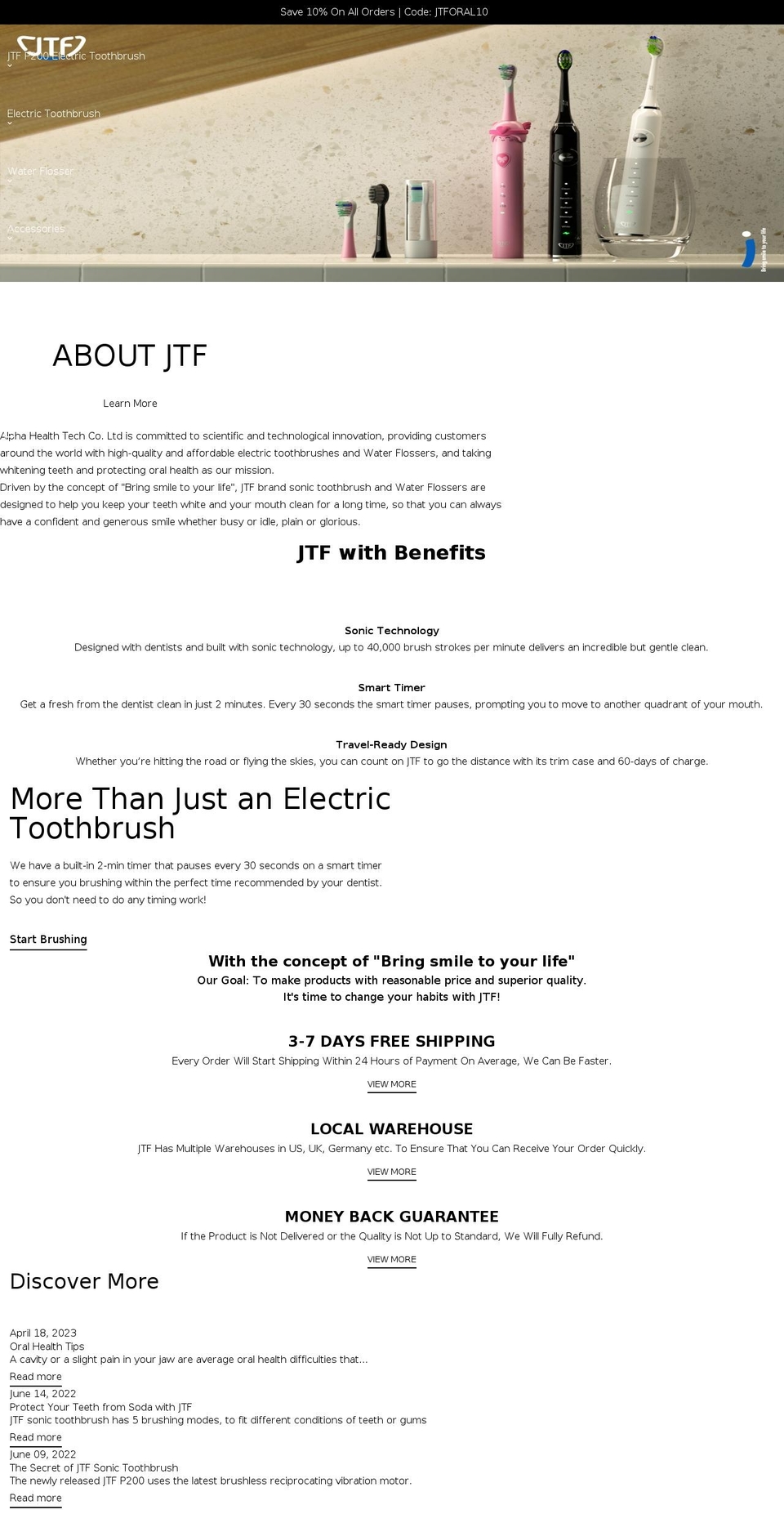 jtforal.com shopify website screenshot