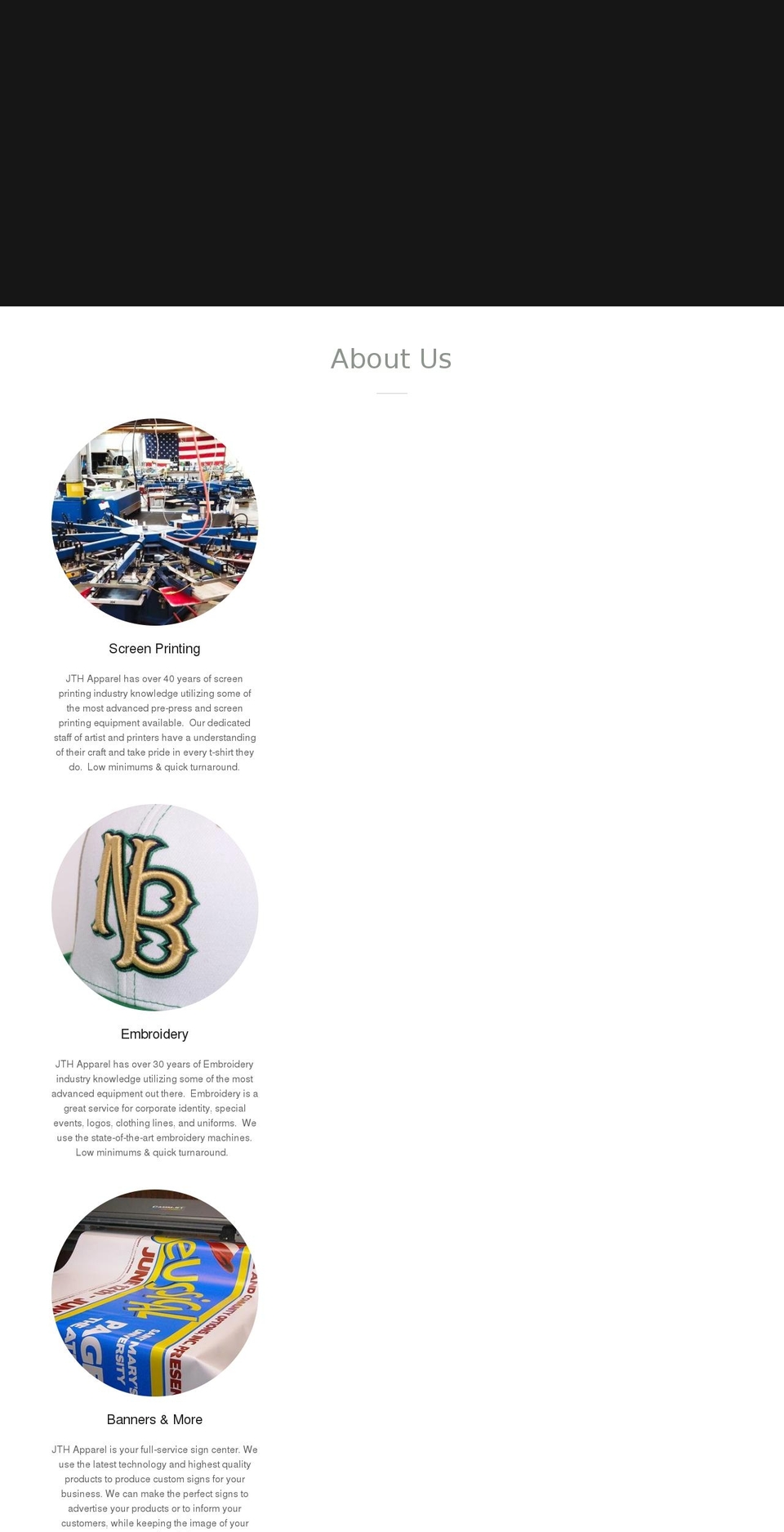 jthapparel.com — Shopify storefront screenshot