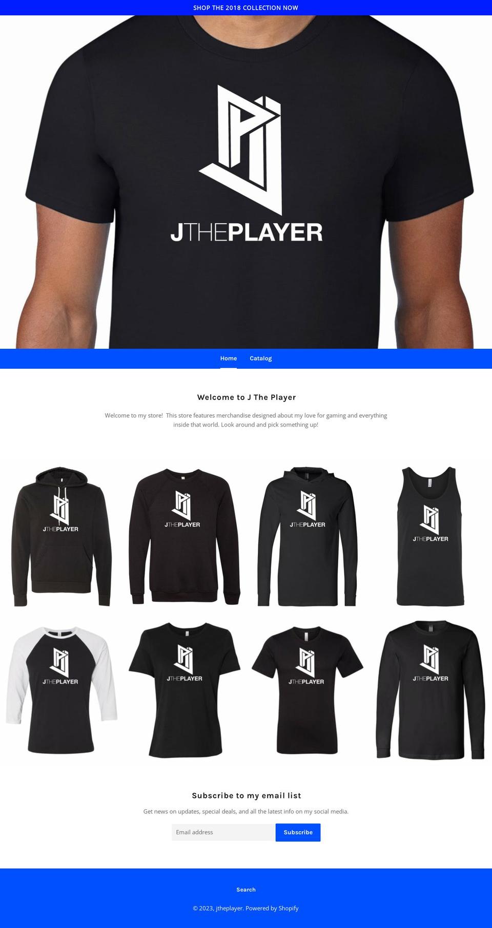 jtheplayer.com — Shopify storefront screenshot