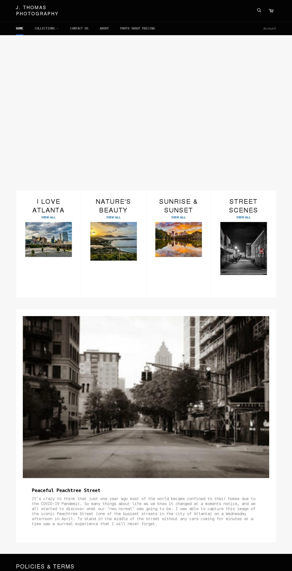 jthomasphotography.com shopify website screenshot