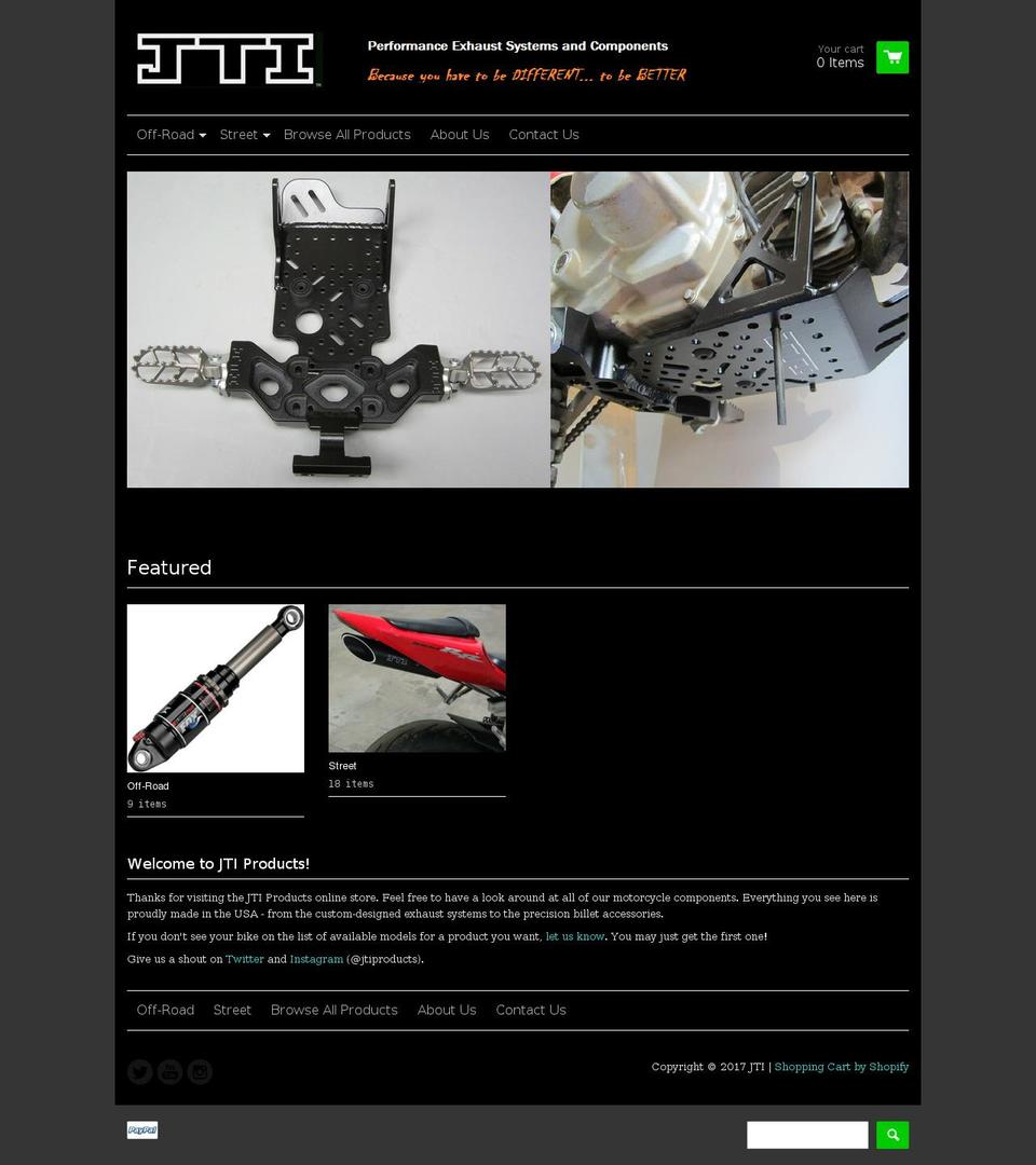 jtiproducts.net shopify website screenshot