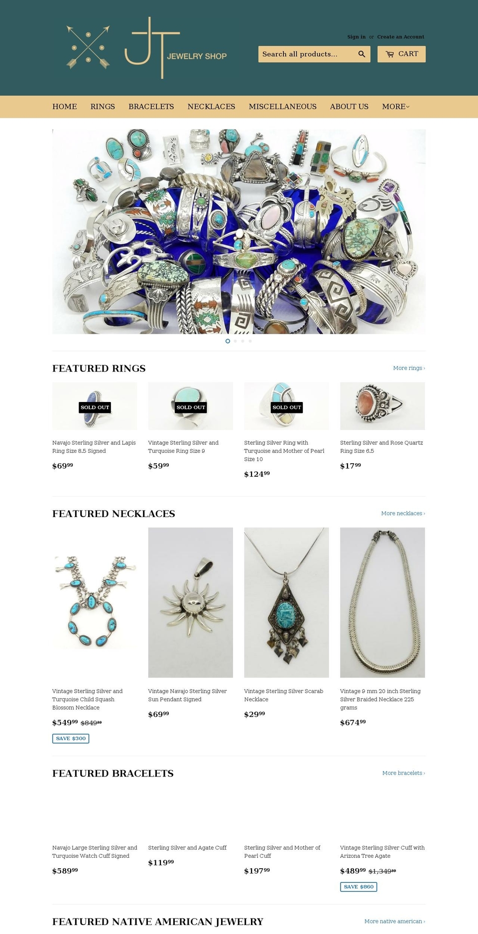 jtjewelryshop.com shopify website screenshot