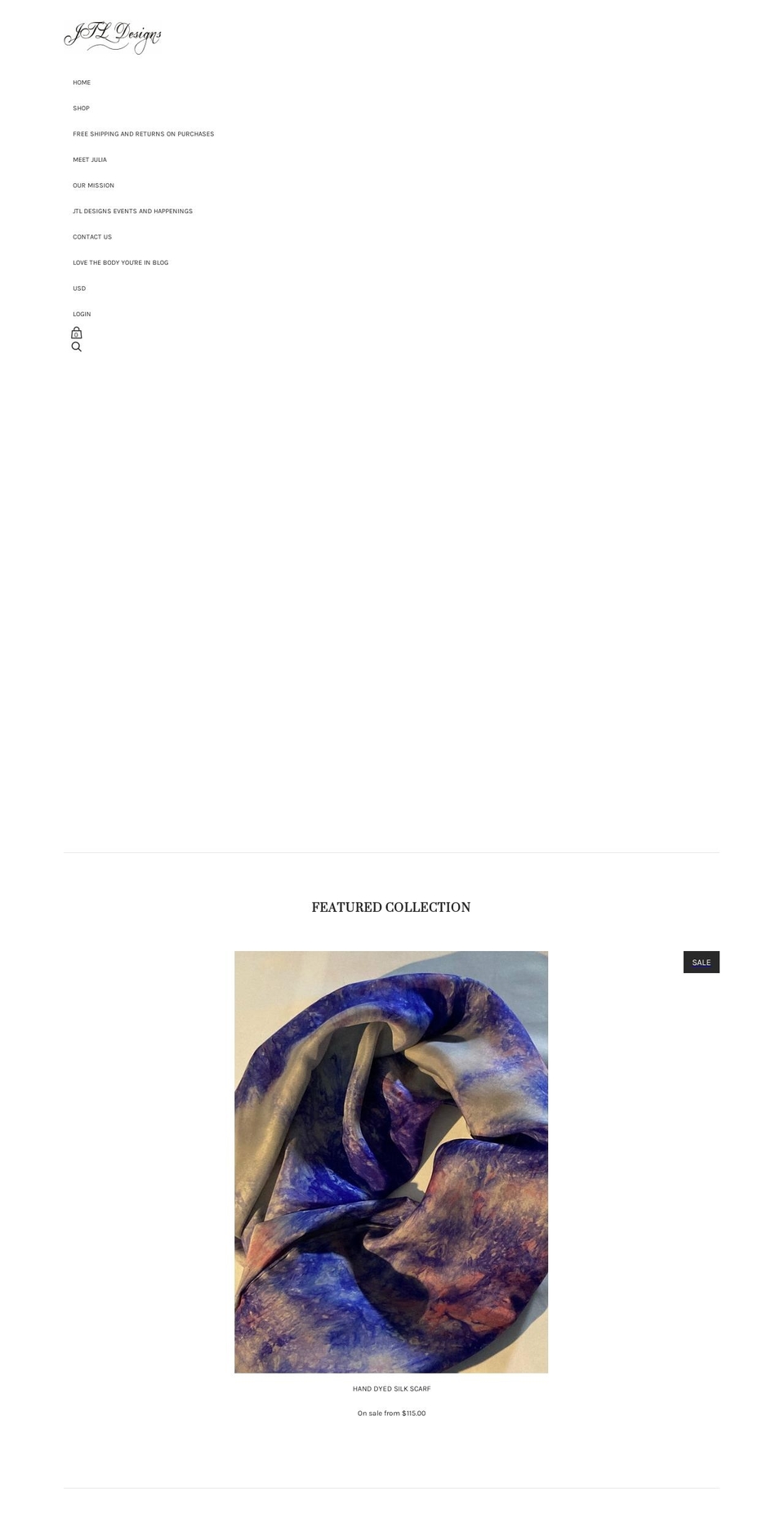 jtldesigns.net shopify website screenshot