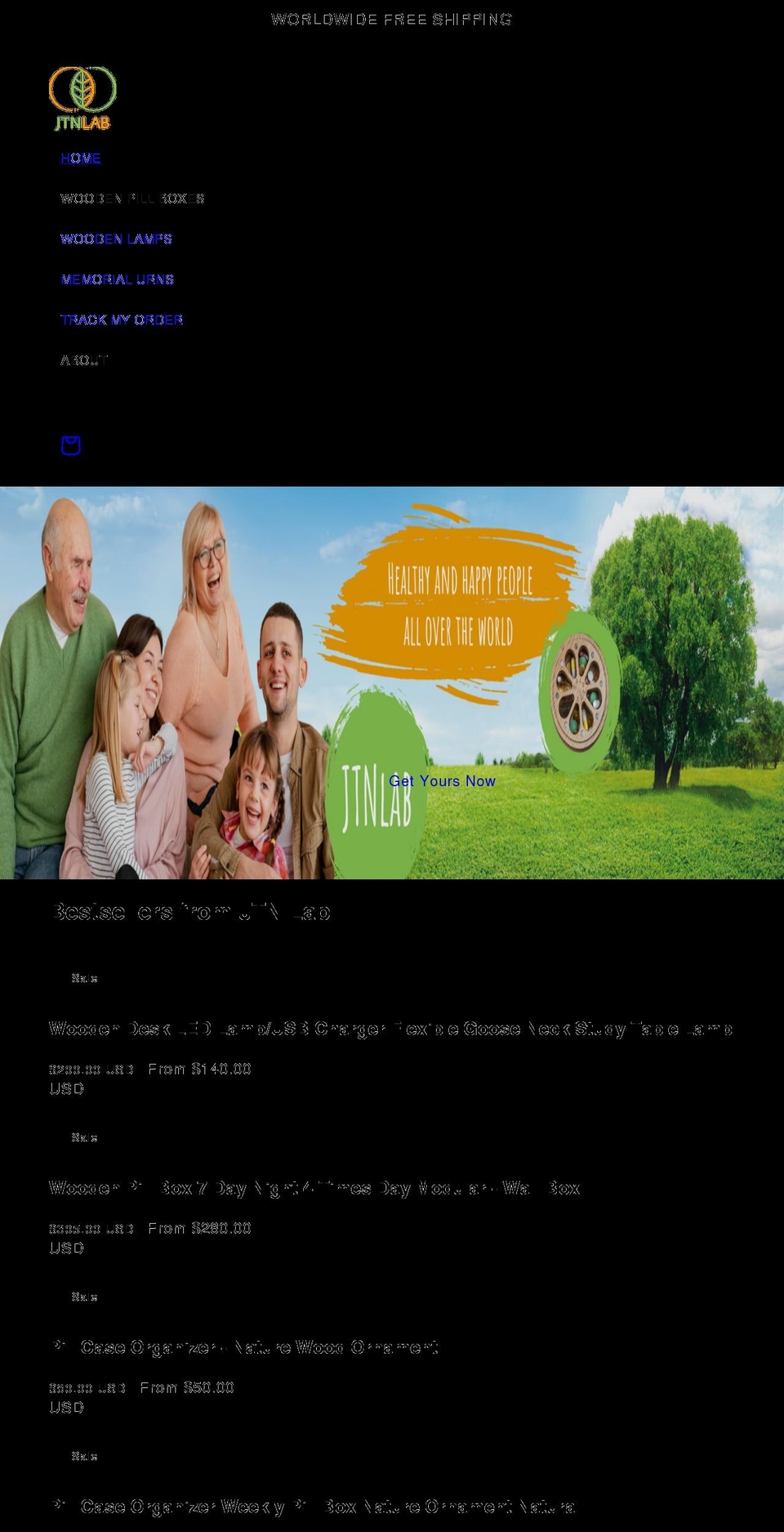 jtnlab.com shopify website screenshot