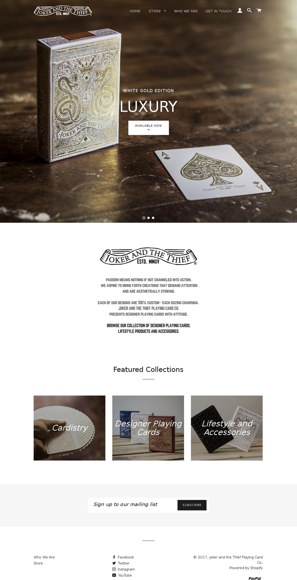 jtplayingcards.com shopify website screenshot