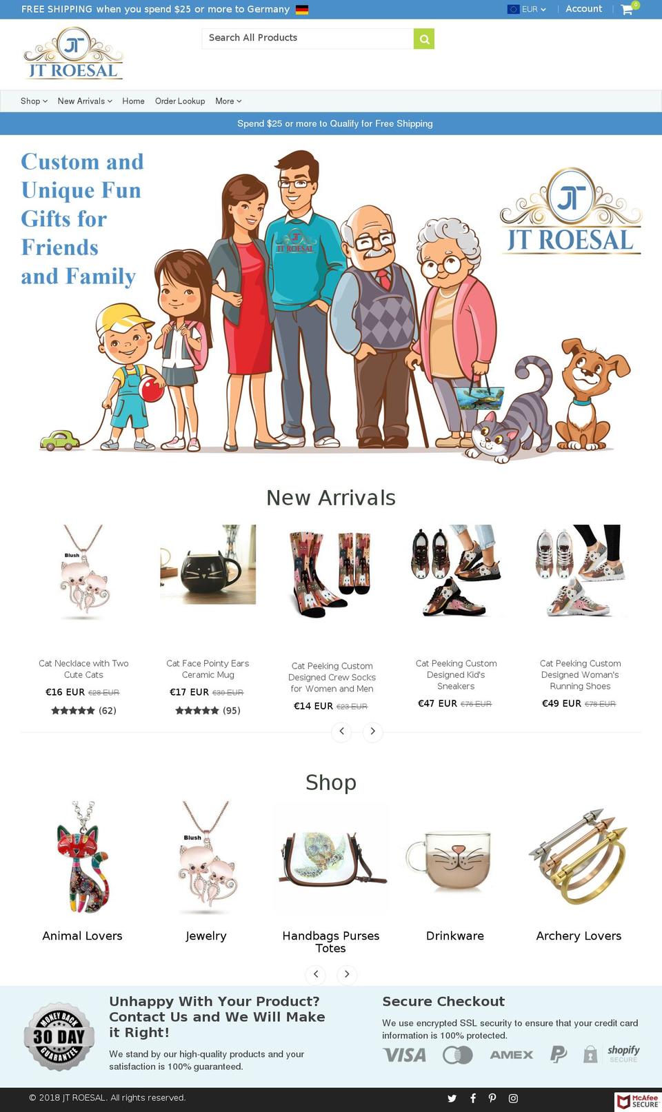 jtroesal.com shopify website screenshot