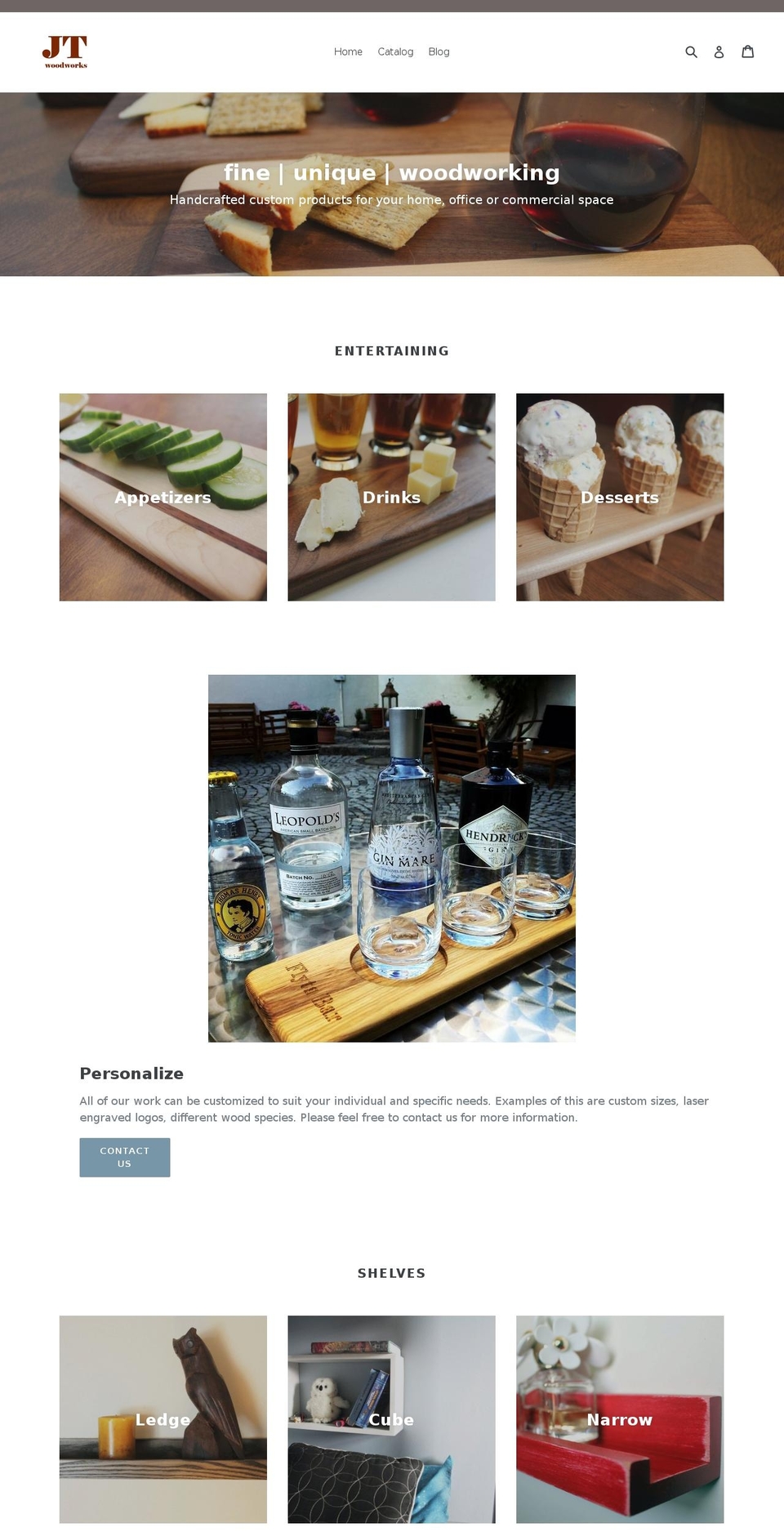 jtwoodworksme.com — Shopify storefront screenshot