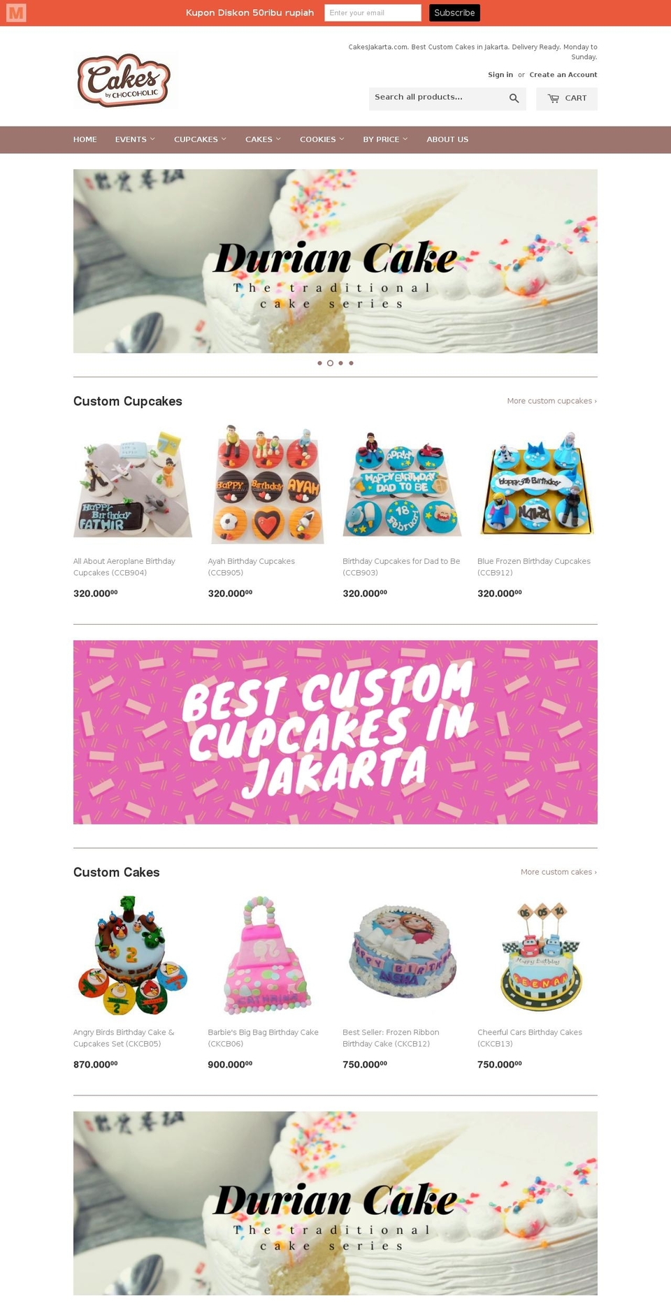 jualcupcakes.com shopify website screenshot