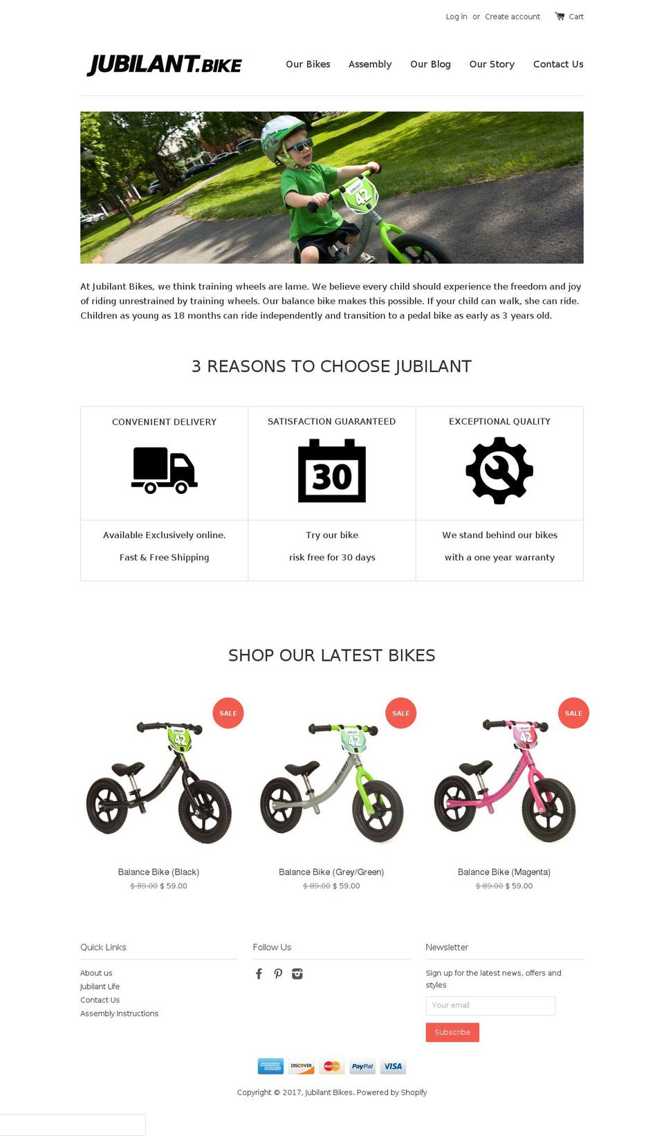 jubilant.bike shopify website screenshot