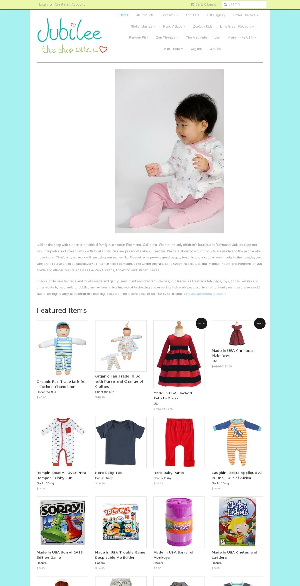 jubileeboutique.com shopify website screenshot