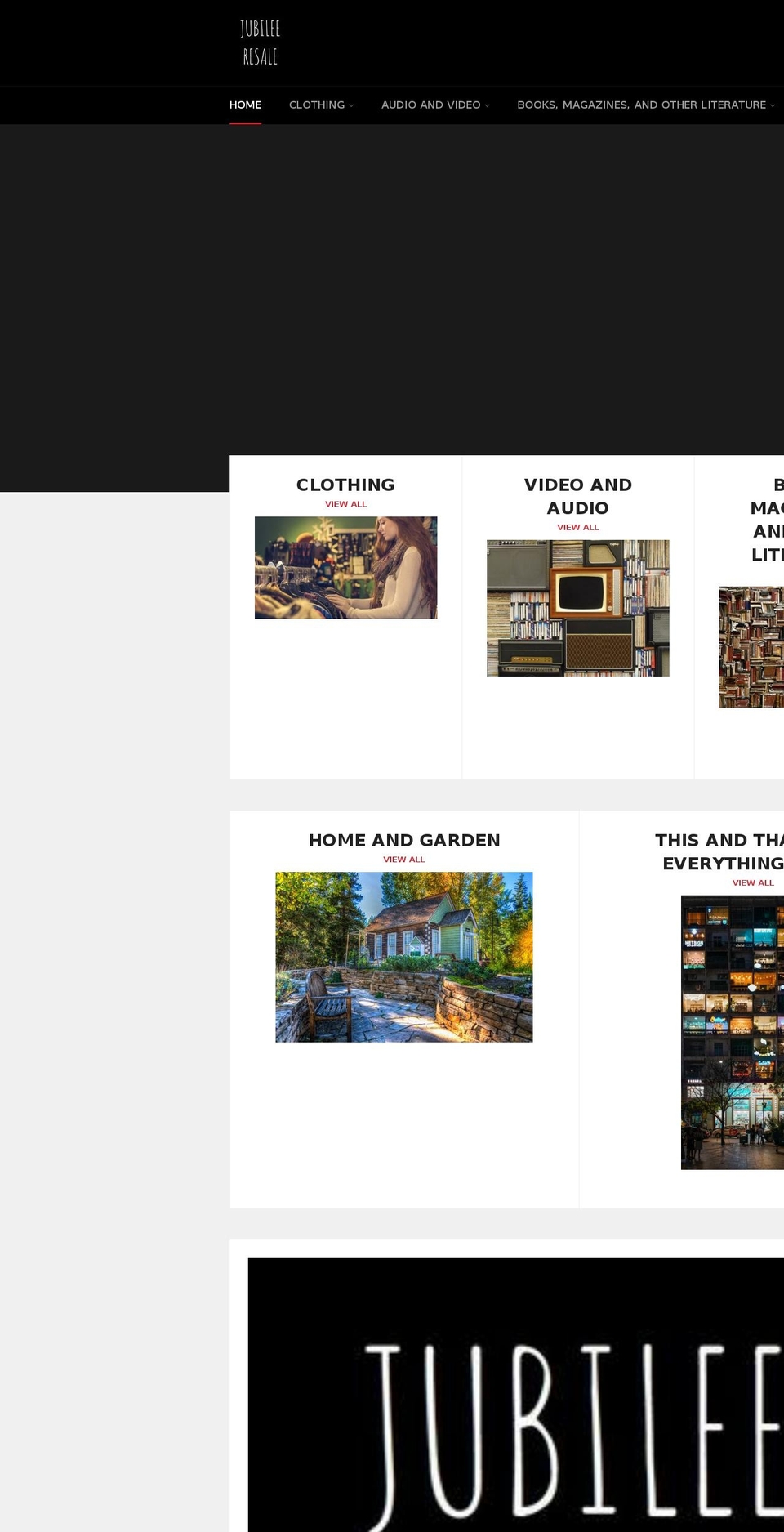 jubileeresale.com — Shopify storefront screenshot