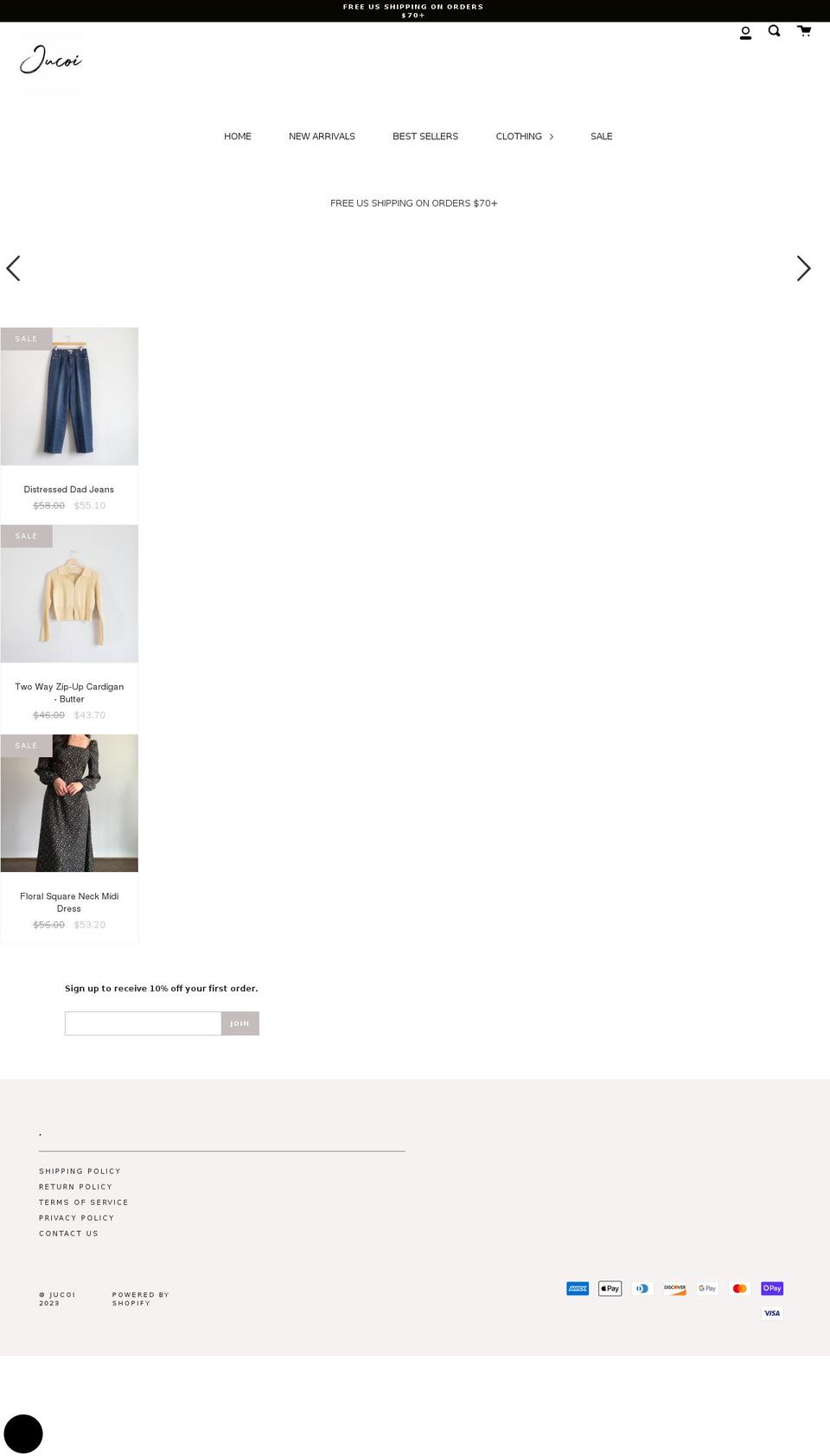 jucoi.com shopify website screenshot
