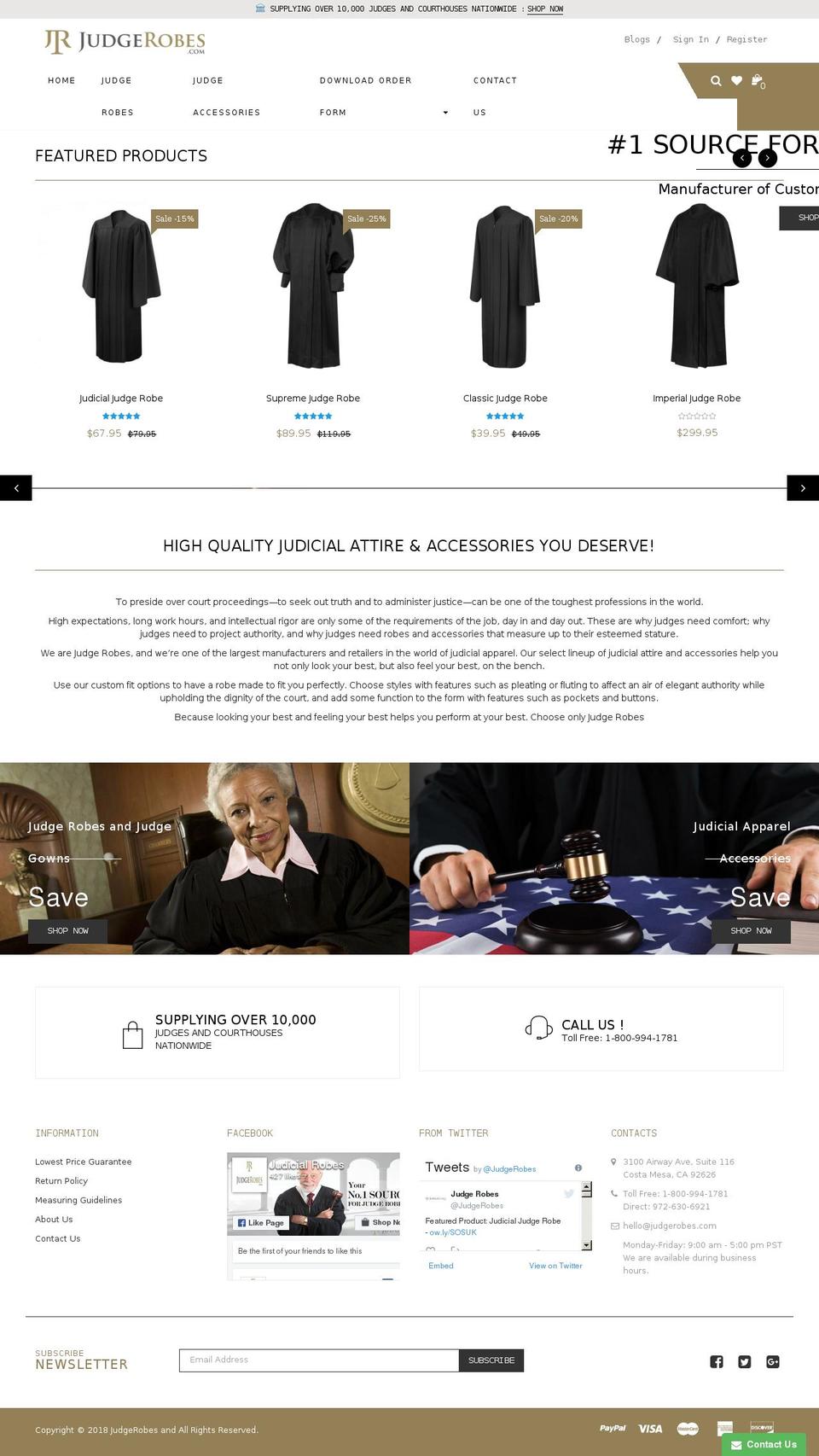 judgerobes.com shopify website screenshot