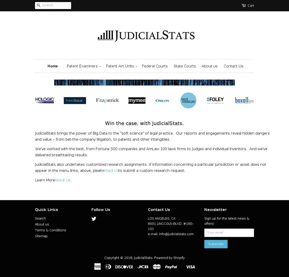 judicialstats.com shopify website screenshot