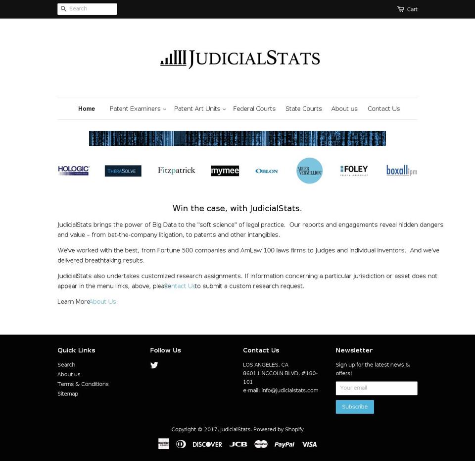 judicialstats.org shopify website screenshot