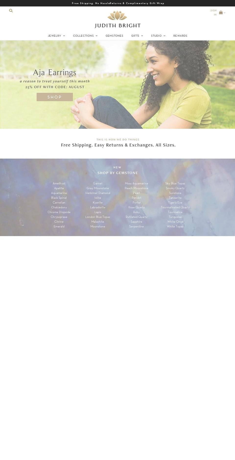 judithbright.com shopify website screenshot