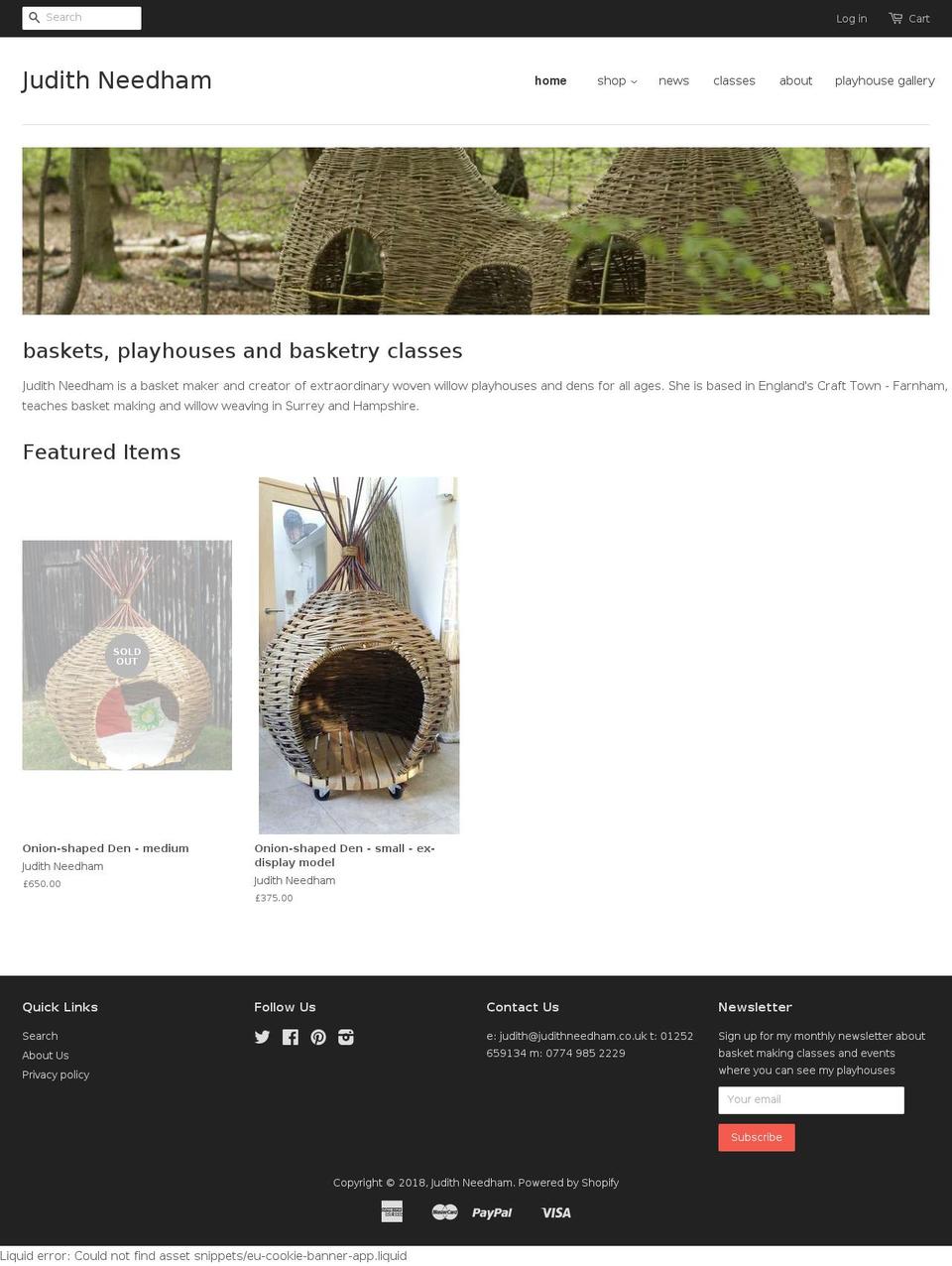 judithneedham.co.uk shopify website screenshot