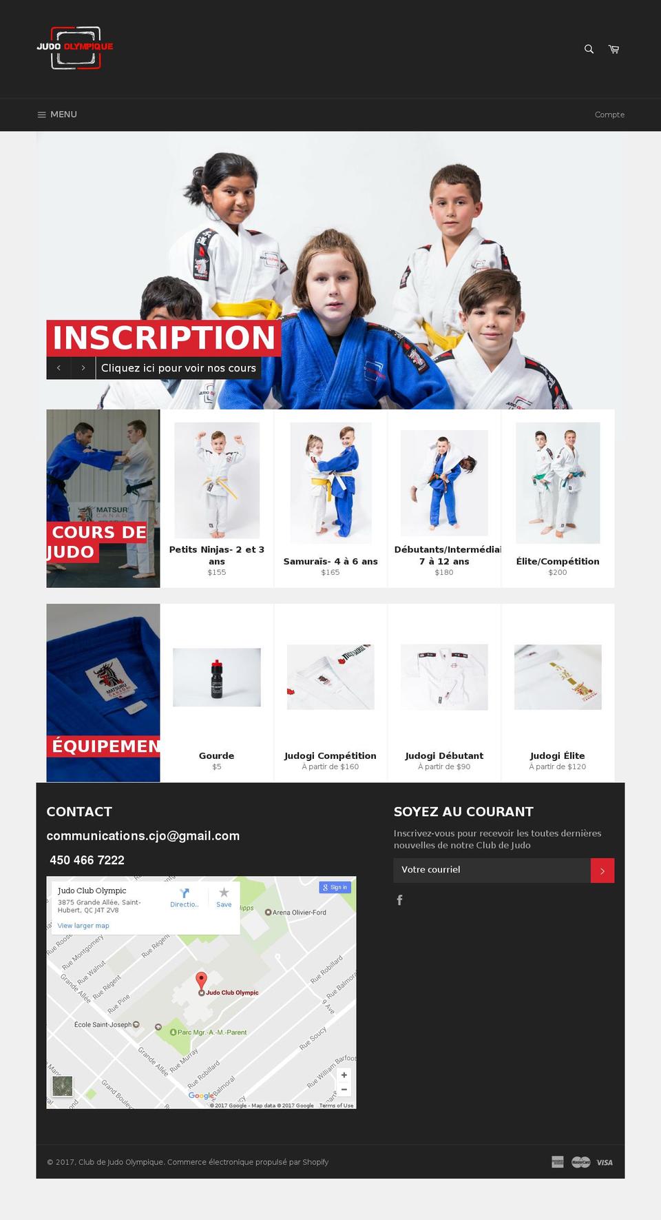 judo-olympique.com shopify website screenshot