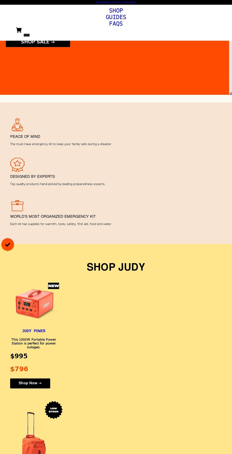 judy.co shopify website screenshot