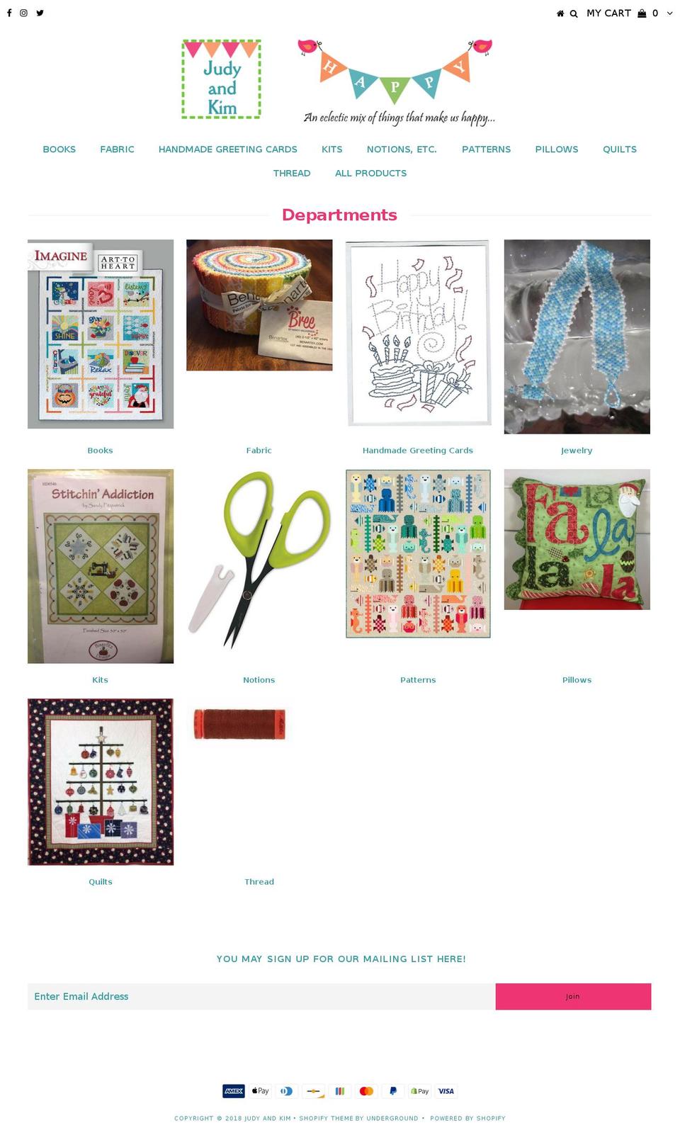 judyandkim.com — Shopify storefront screenshot