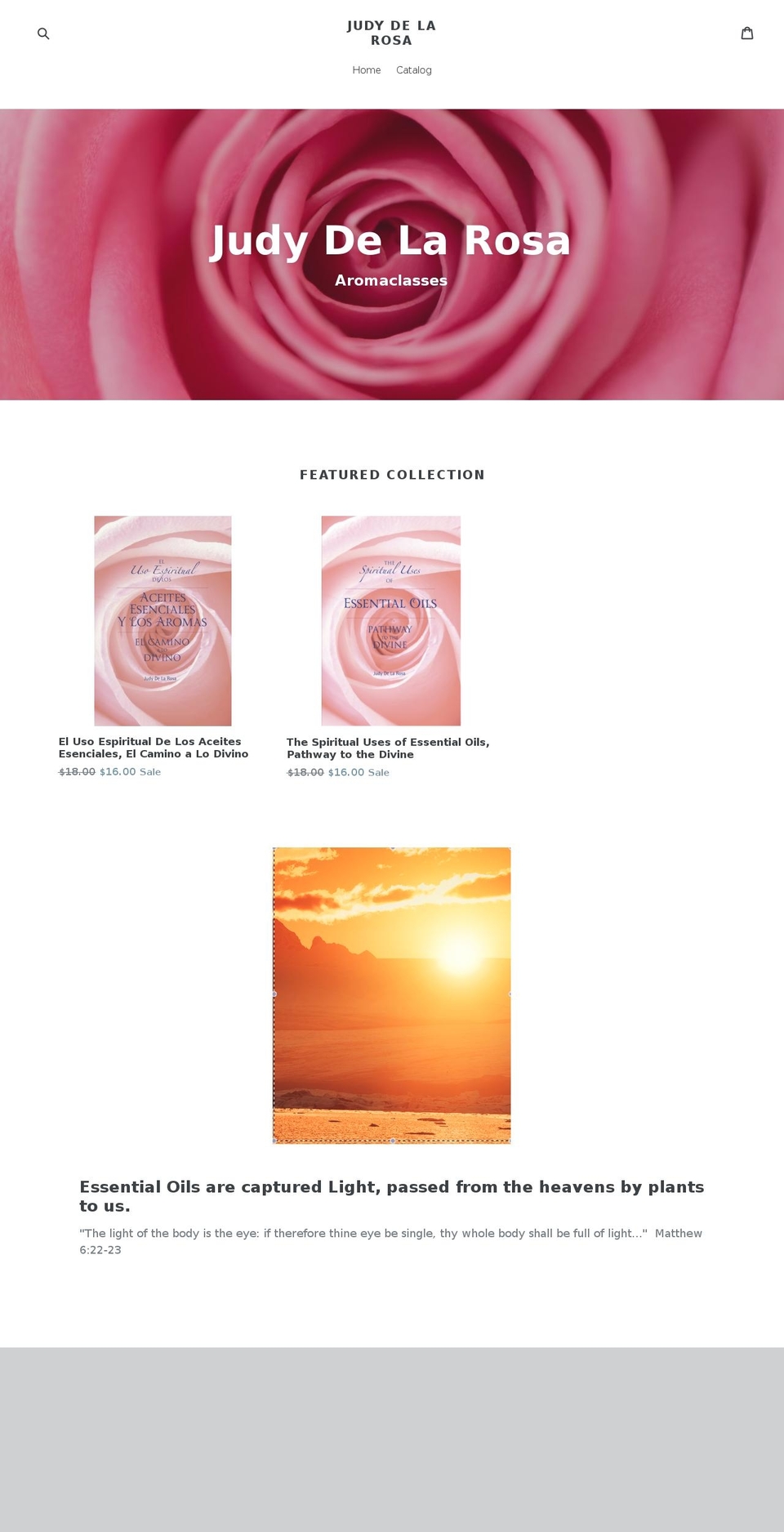 judydelarosa.com shopify website screenshot