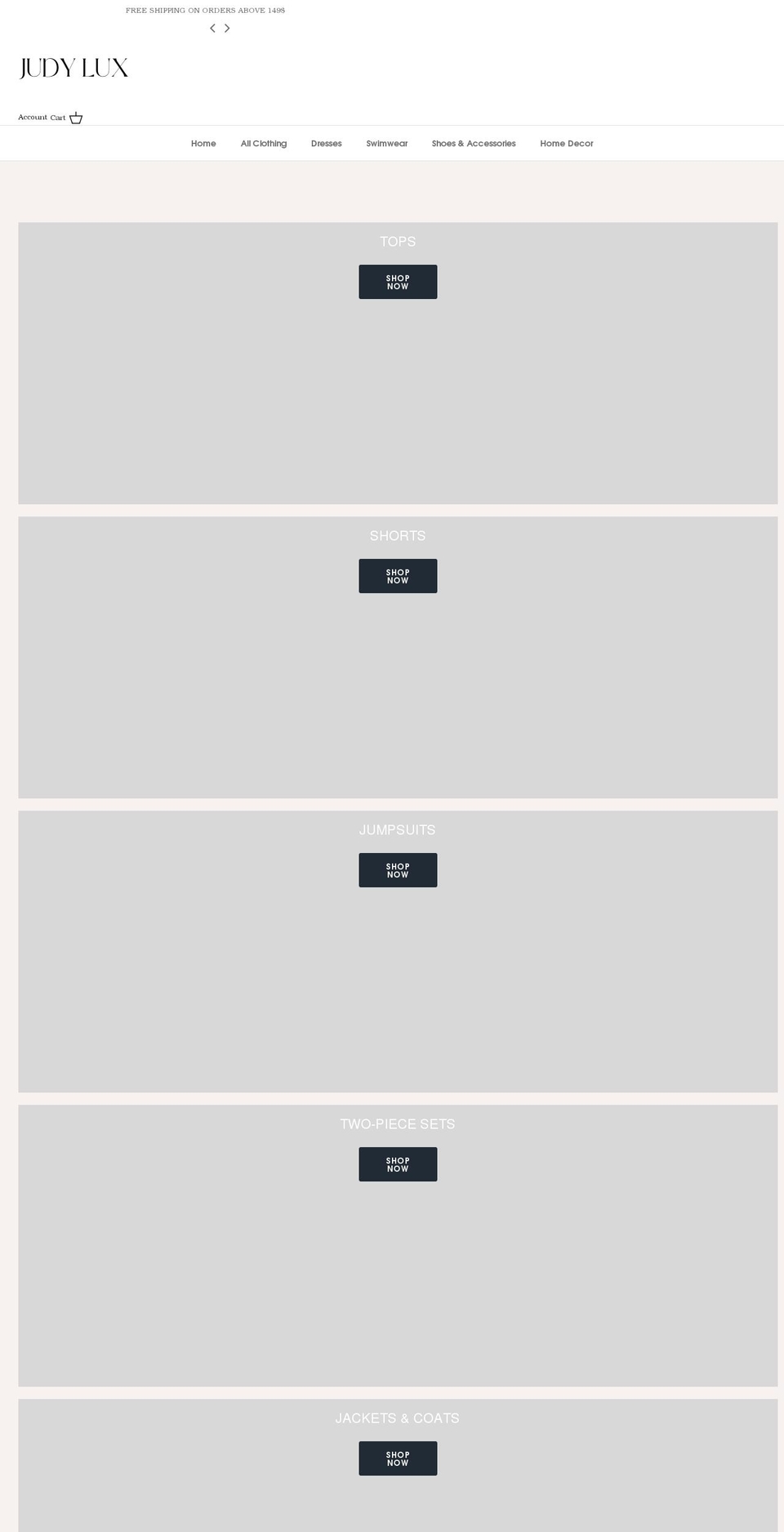 judylux.com shopify website screenshot