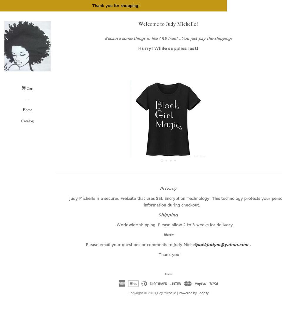 judymichelle.com — Shopify storefront screenshot