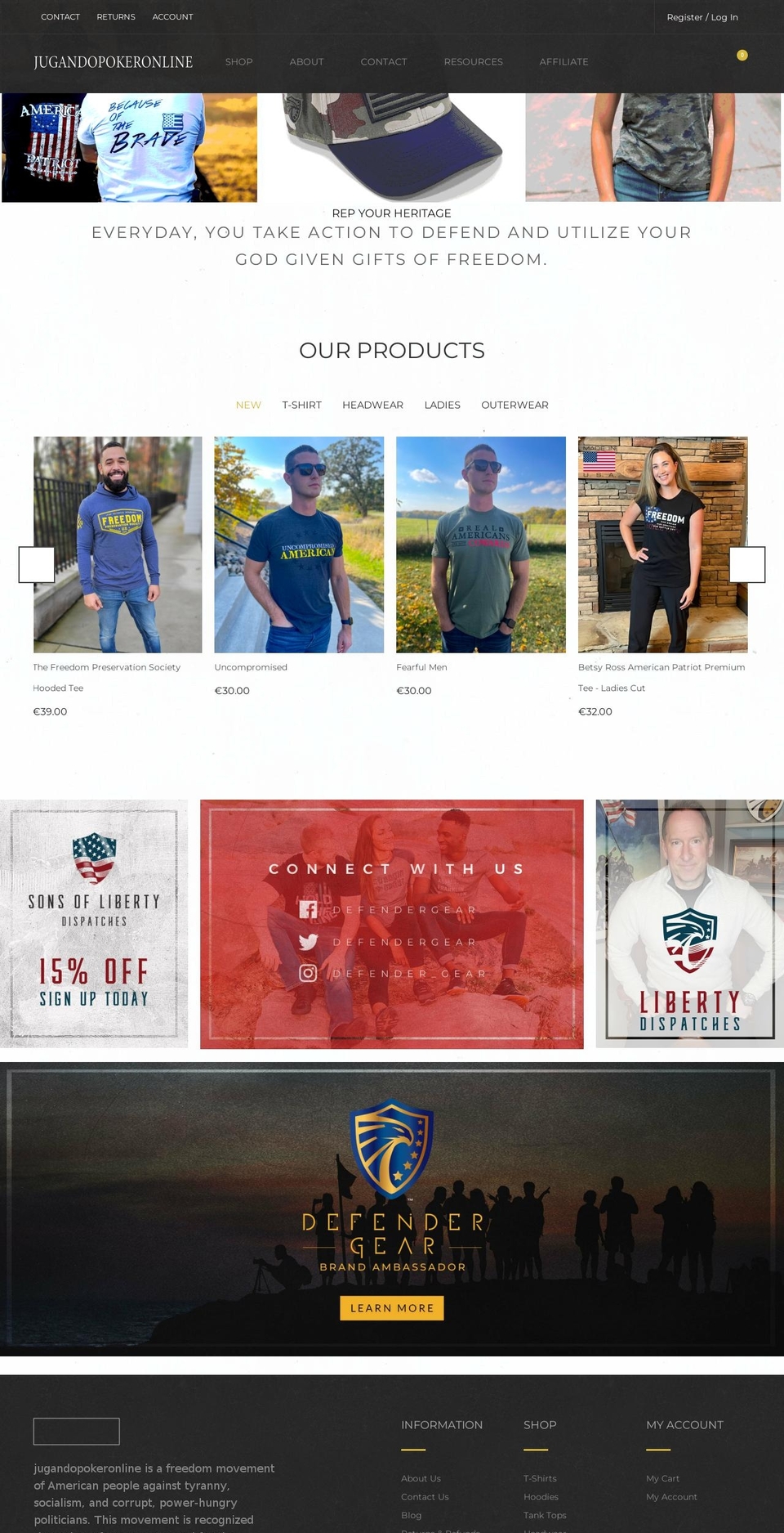 jugandopokeronline.com shopify website screenshot