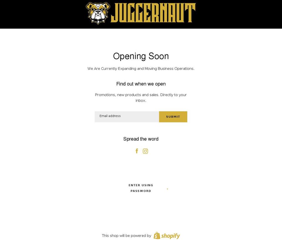 juggernautgear.com shopify website screenshot