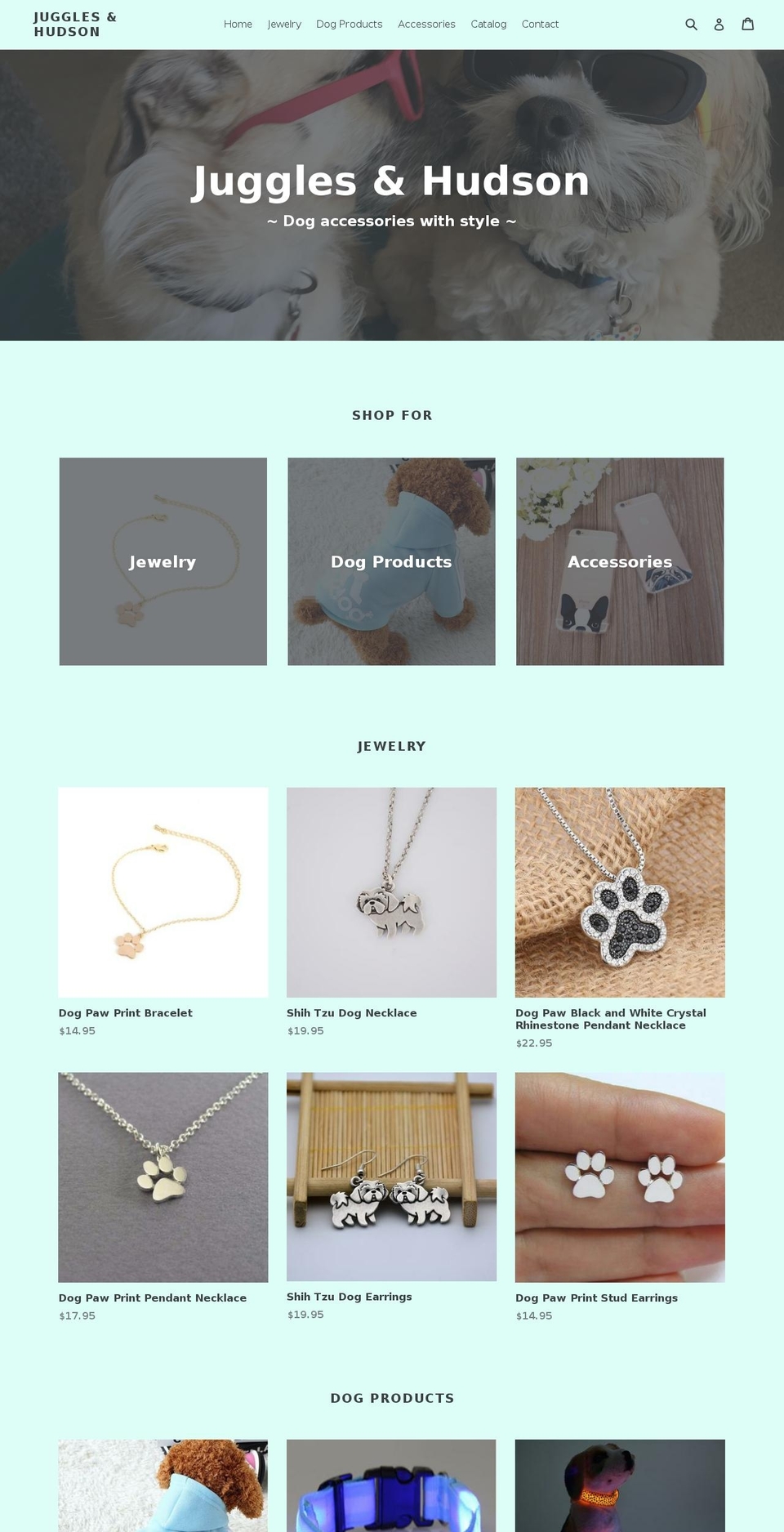 jugglesandhudson.com — Shopify storefront screenshot