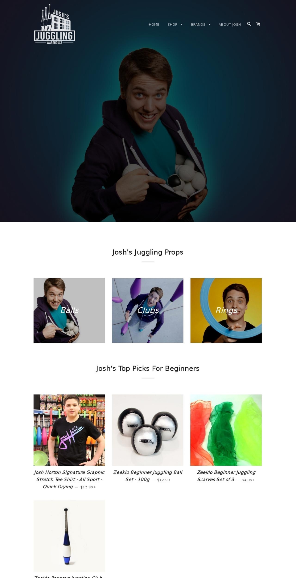 jugglingwarehouse.com shopify website screenshot