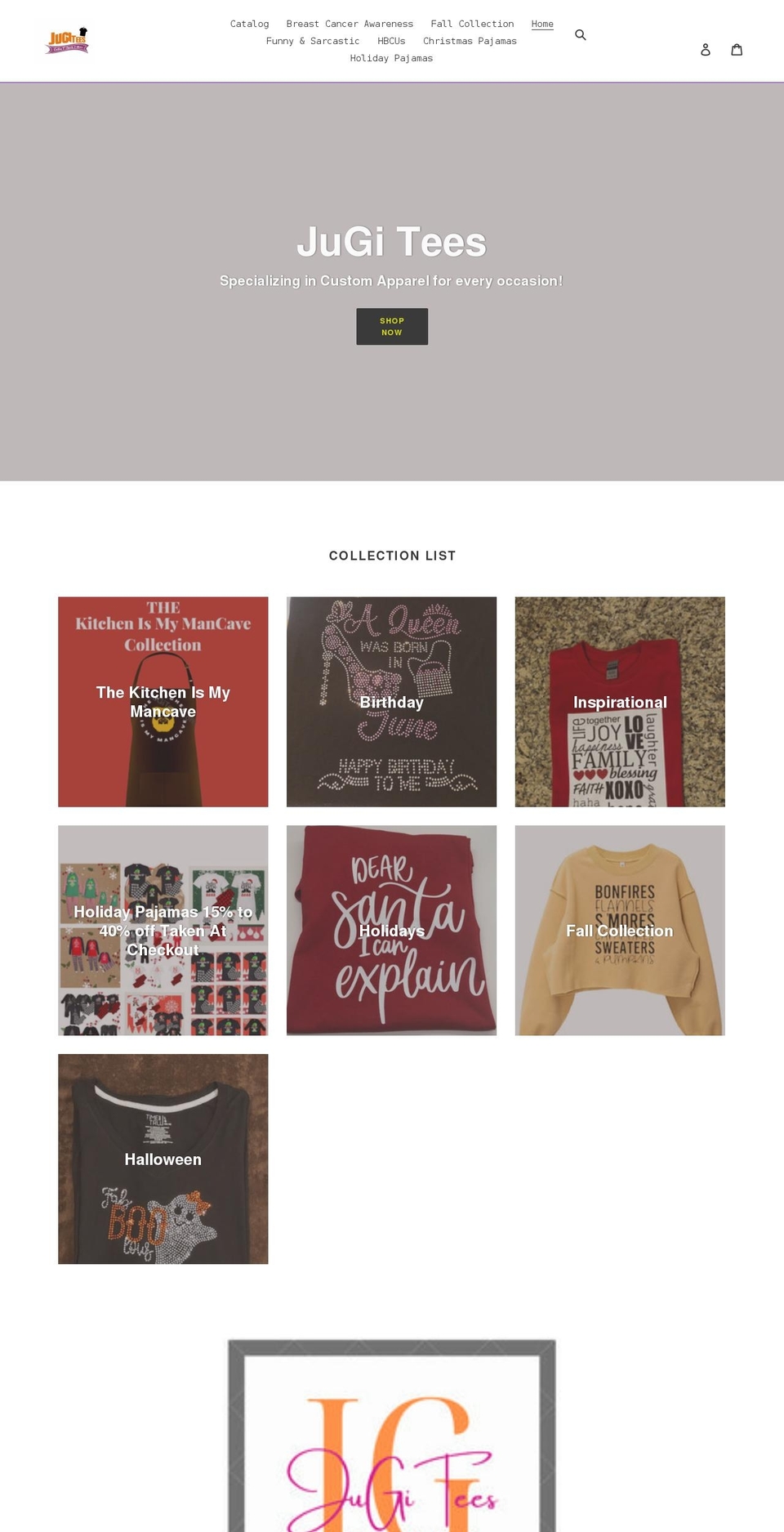 jugitees.com shopify website screenshot